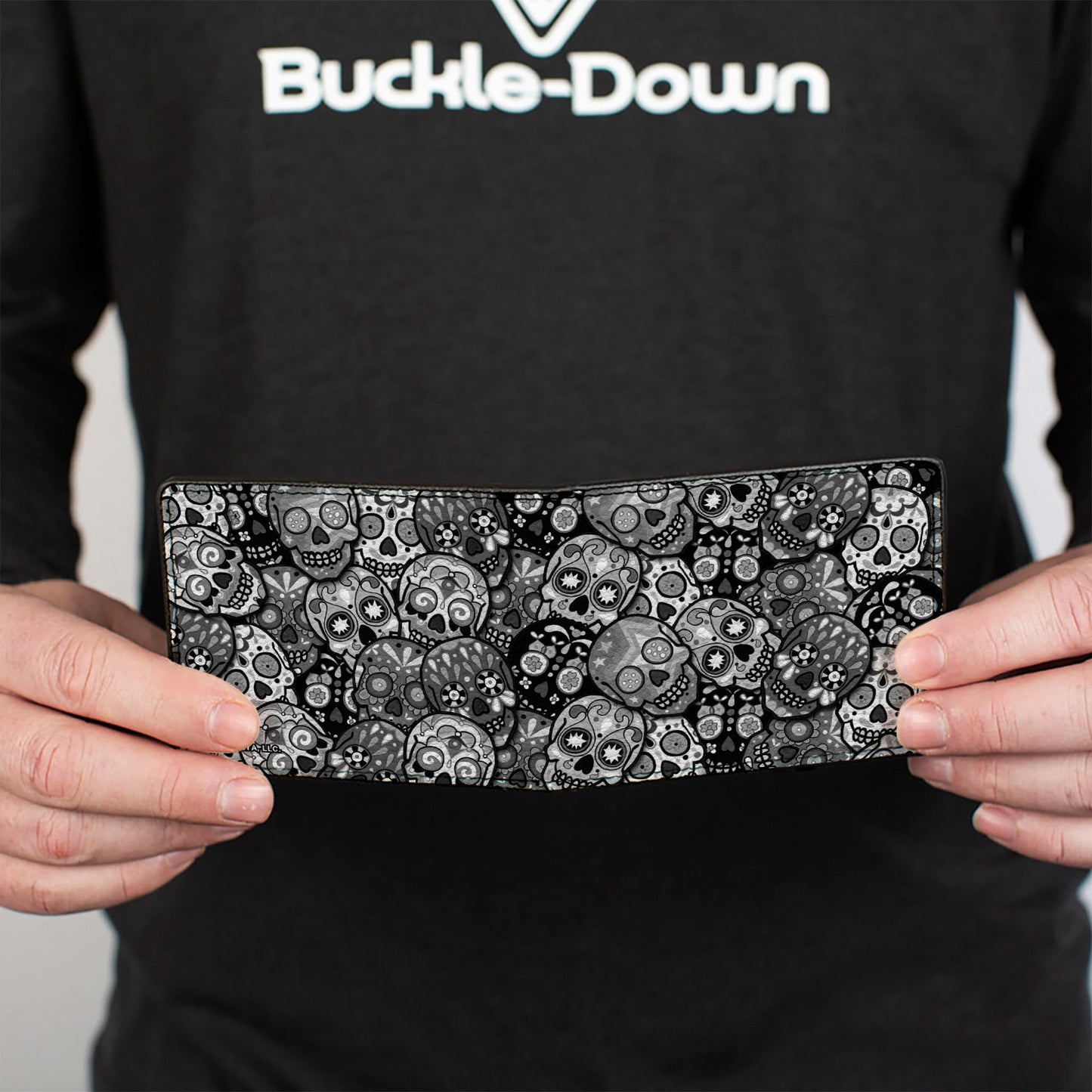 Bi-Fold Wallet - Calaveras Stacked Black Grays