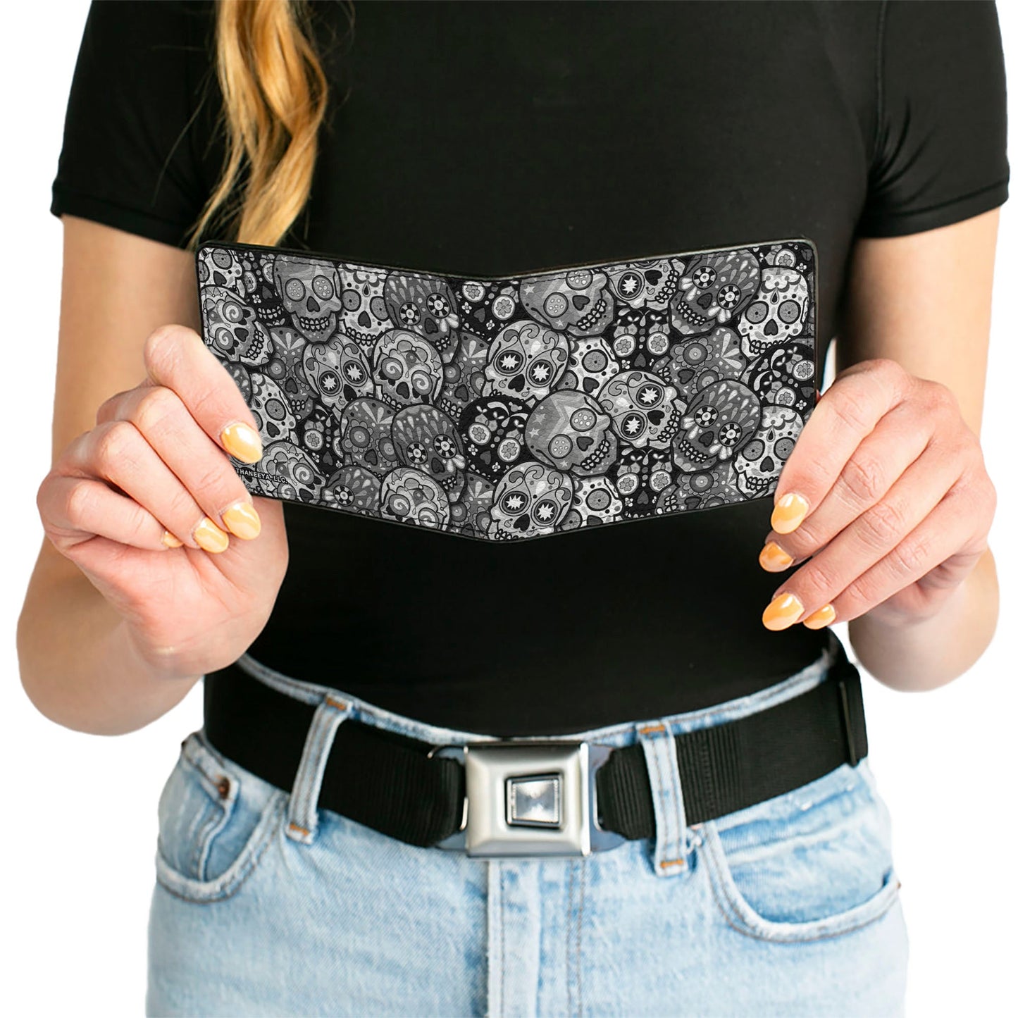 Bi-Fold Wallet - Calaveras Stacked Black Grays