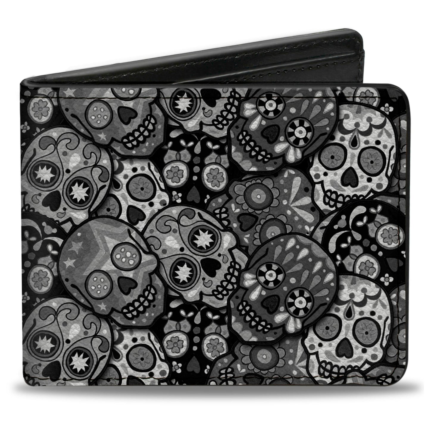 Bi-Fold Wallet - Calaveras Stacked Black Grays