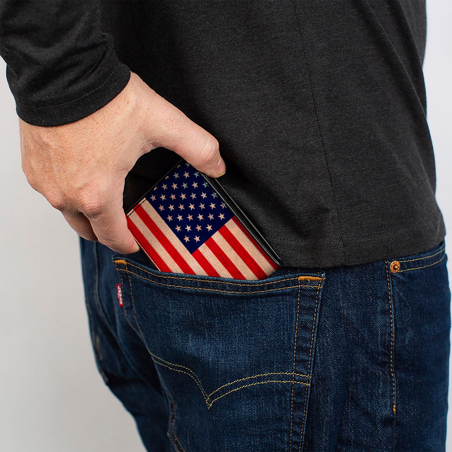 Bi-Fold Wallet - American Flag Weathered Color