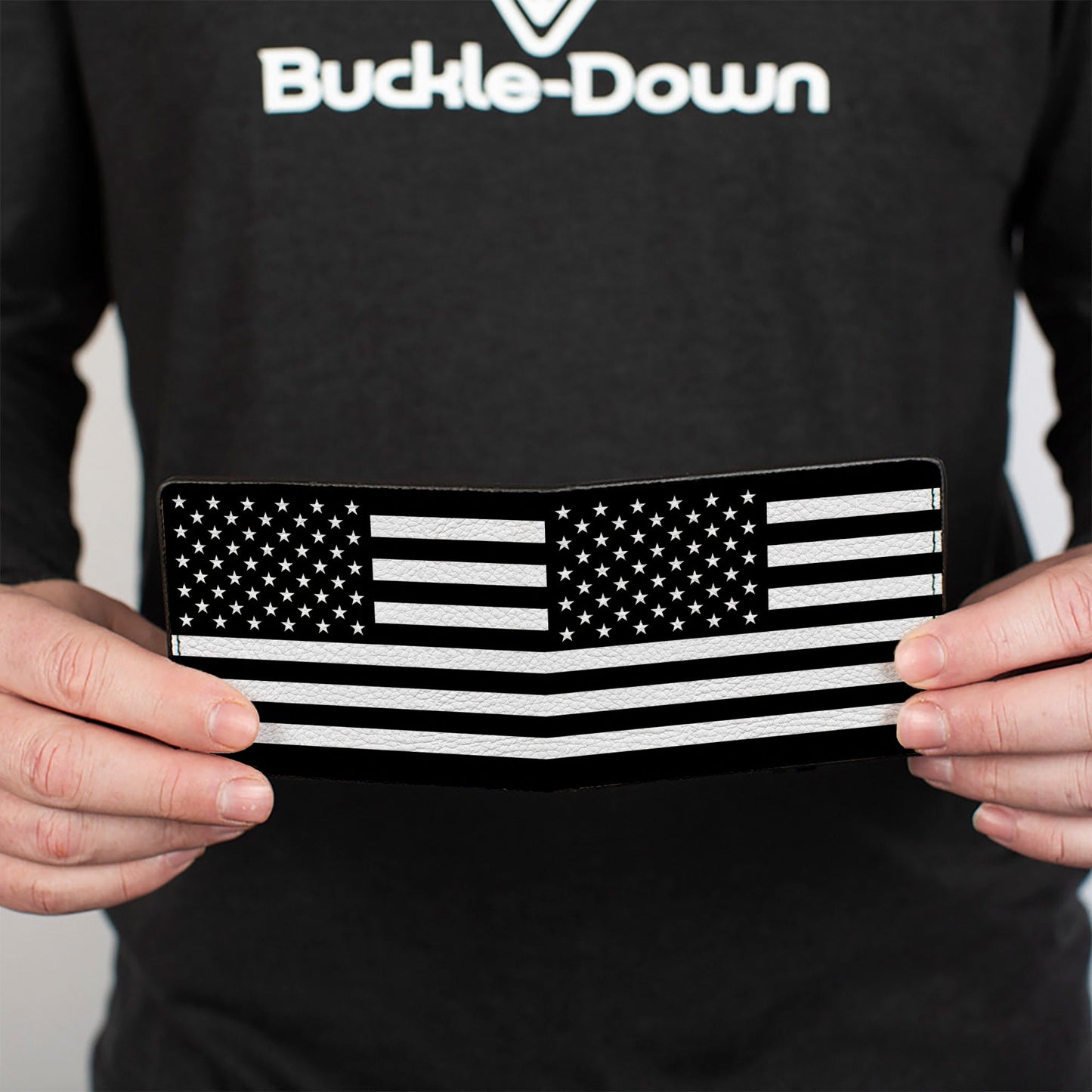 Bi-Fold Wallet - American Flag Black White