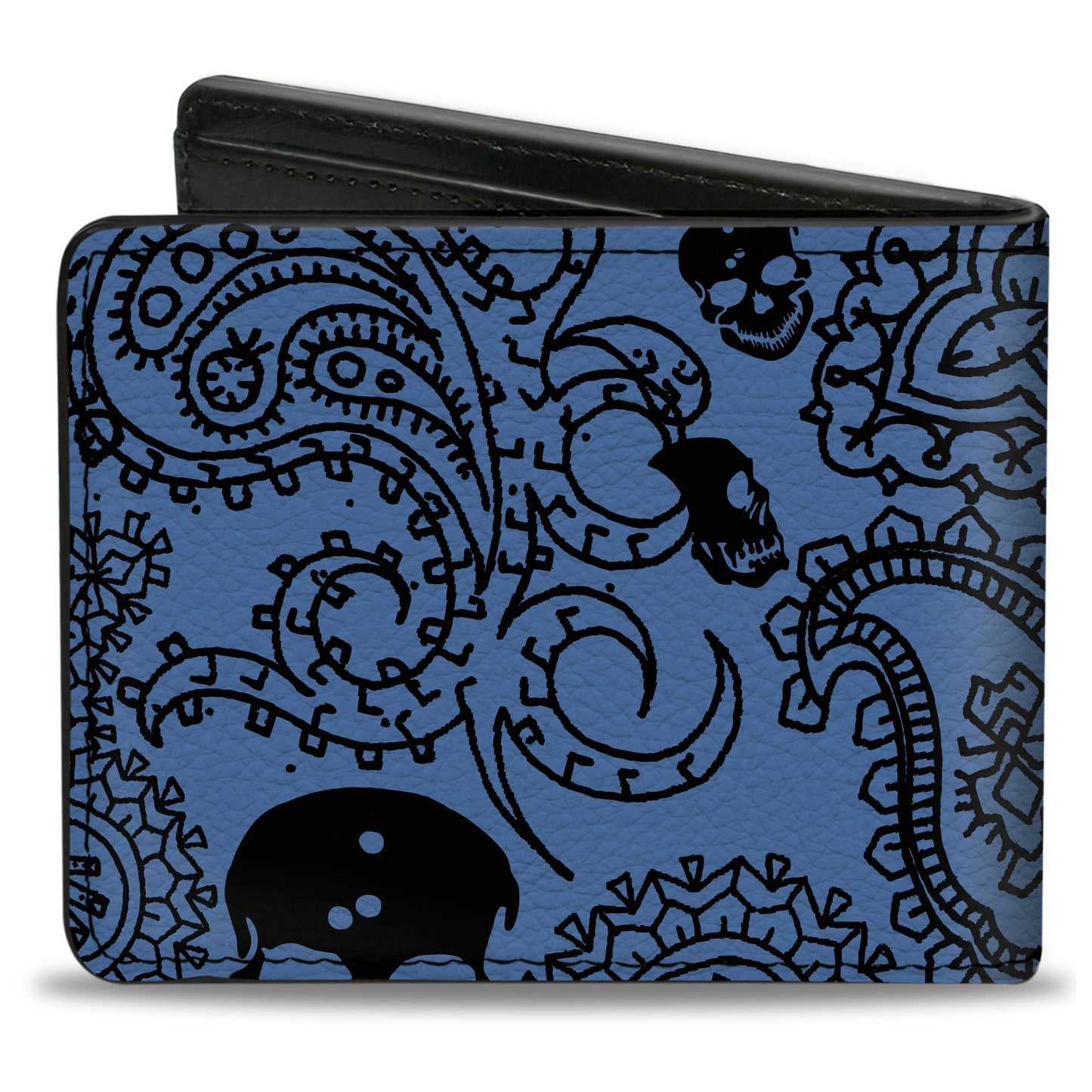 Bi-Fold Wallet - Bandana Skulls Baby Blue Black