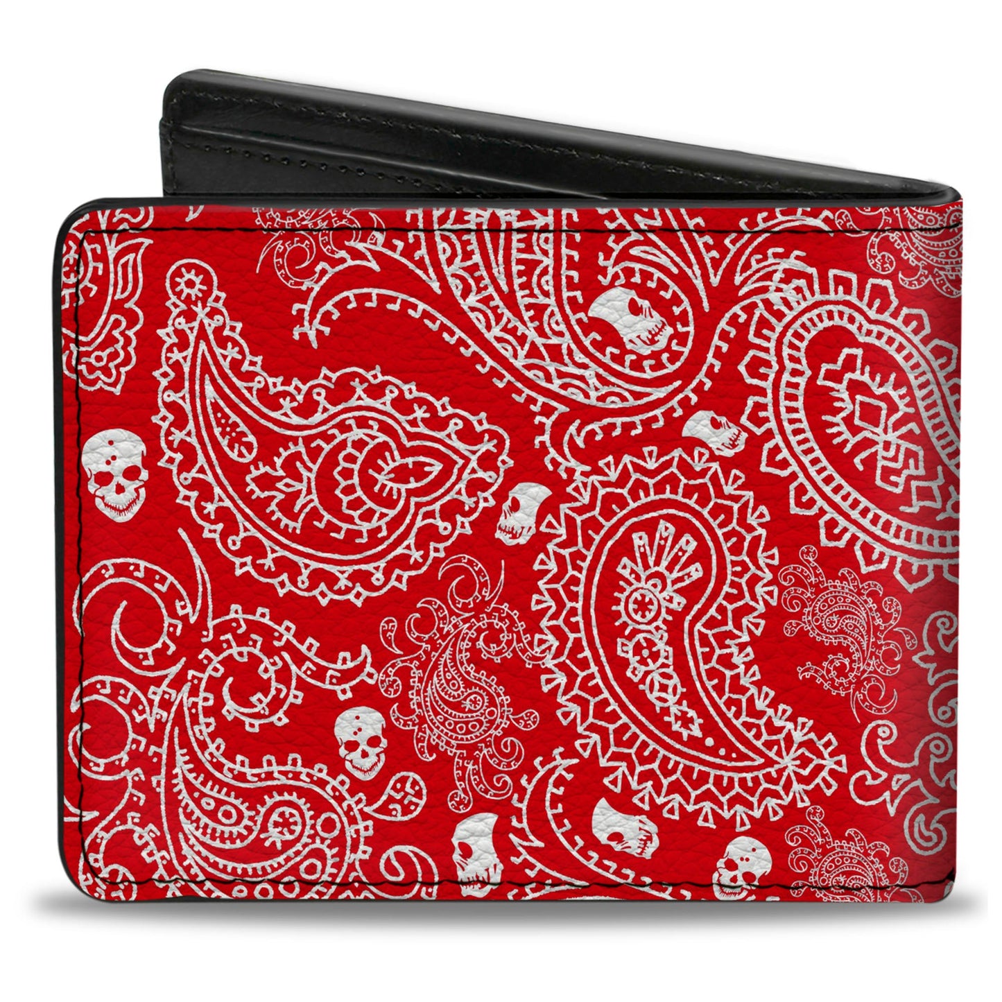 Bi-Fold Wallet - Bandana Skulls Red White