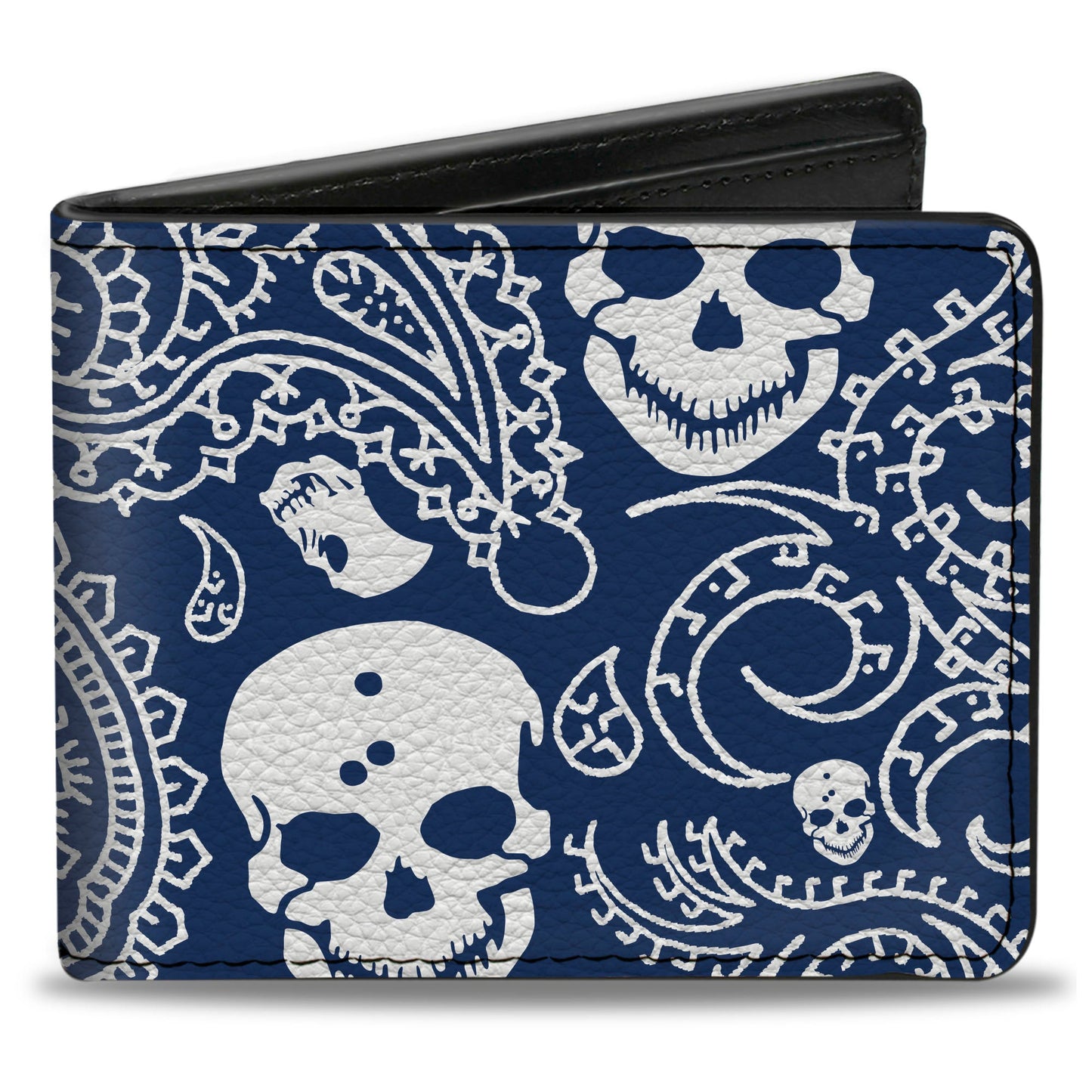Bi-Fold Wallet - Bandana Skulls Royal White