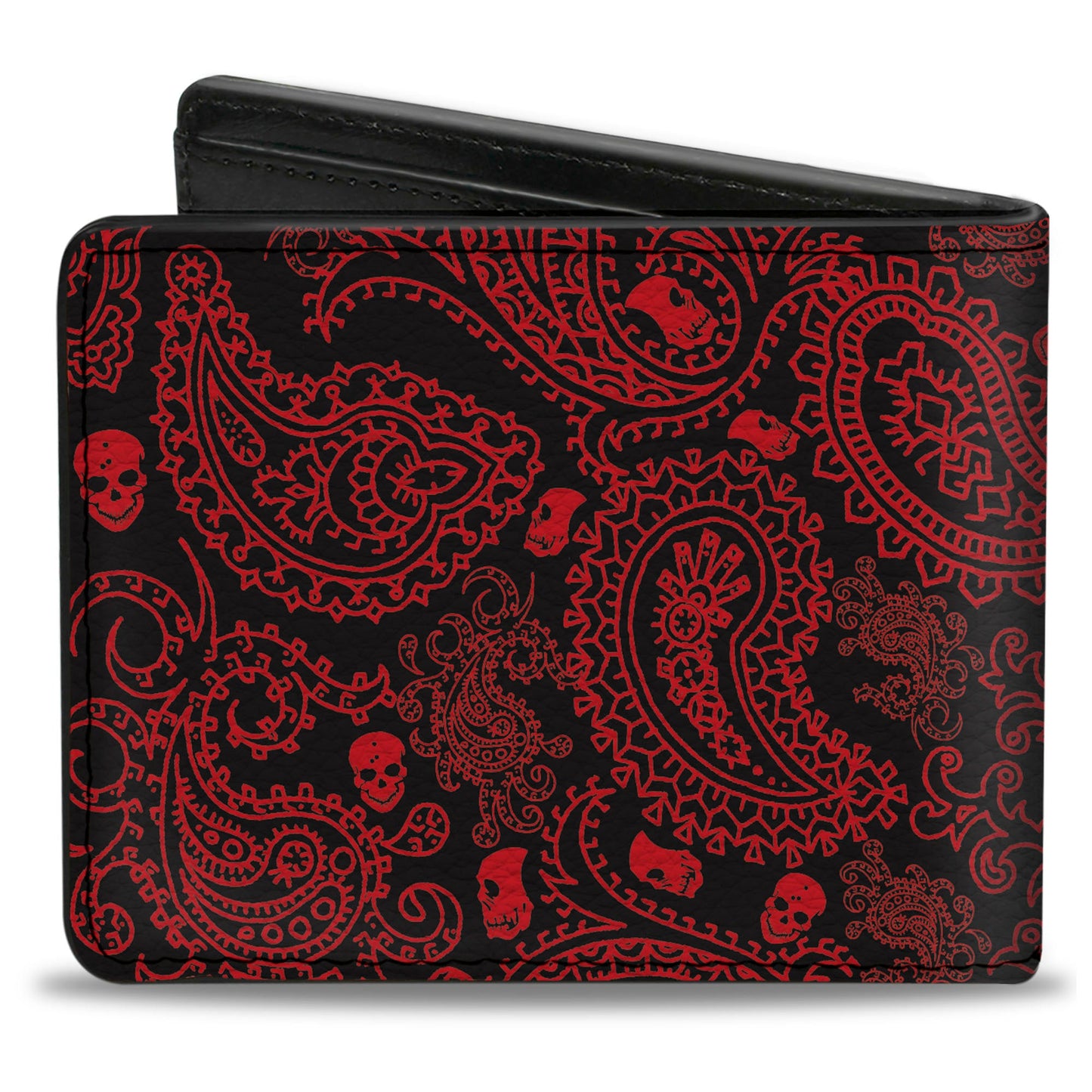 Bi-Fold Wallet - Bandana Skulls Black Red
