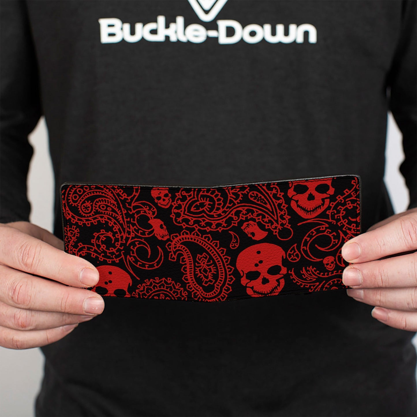 Bi-Fold Wallet - Bandana Skulls Black Red