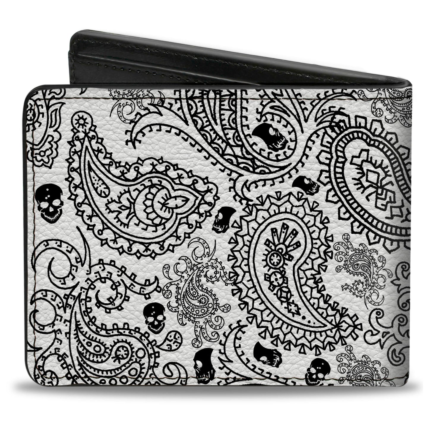 Bi-Fold Wallet - Bandana Skulls White Black