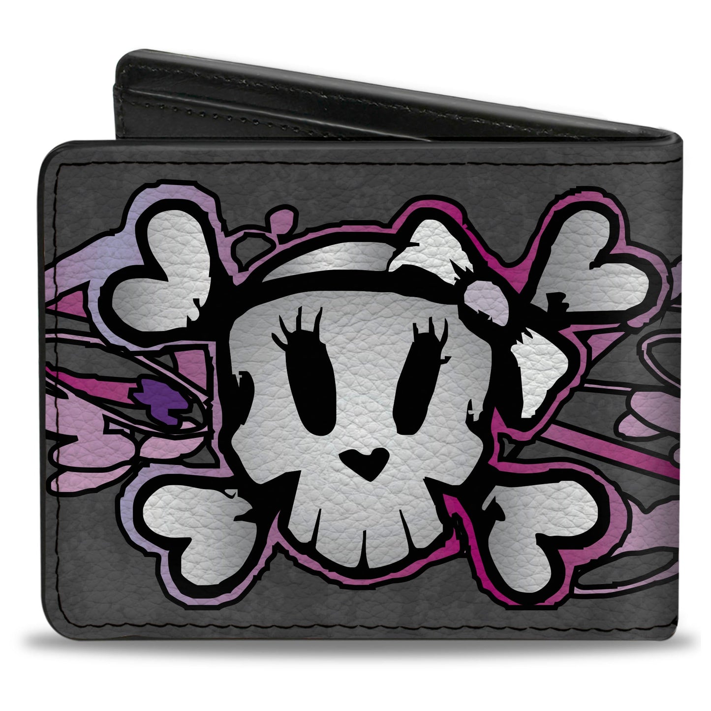 Bi-Fold Wallet - Girlie Skull Gray