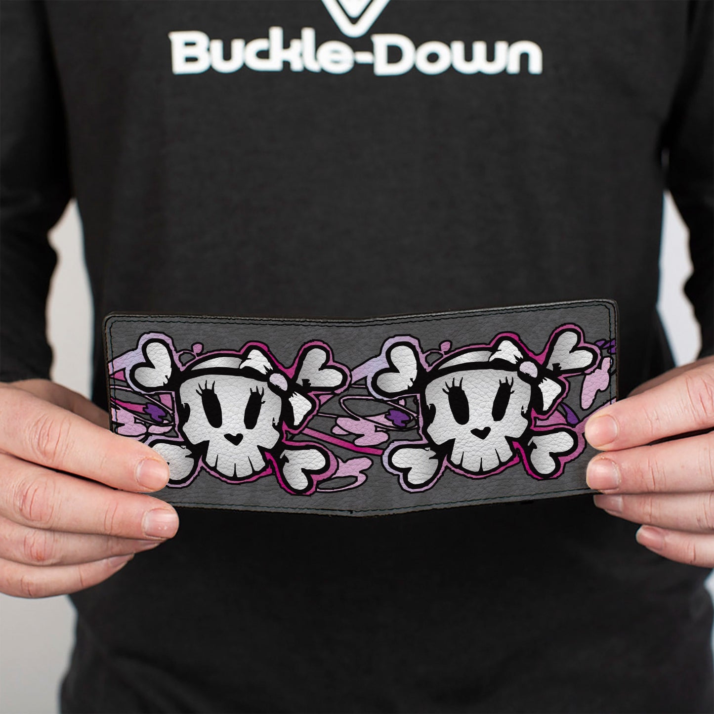 Bi-Fold Wallet - Girlie Skull Gray