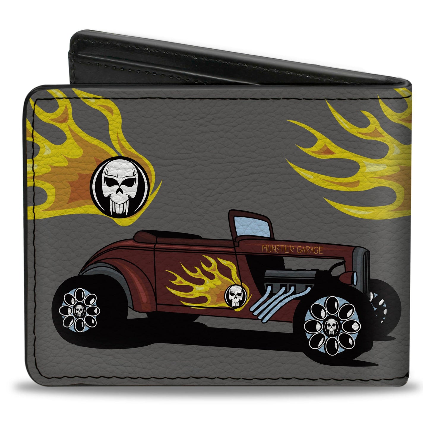 Bi-Fold Wallet - Hot Rod w Flame Skull