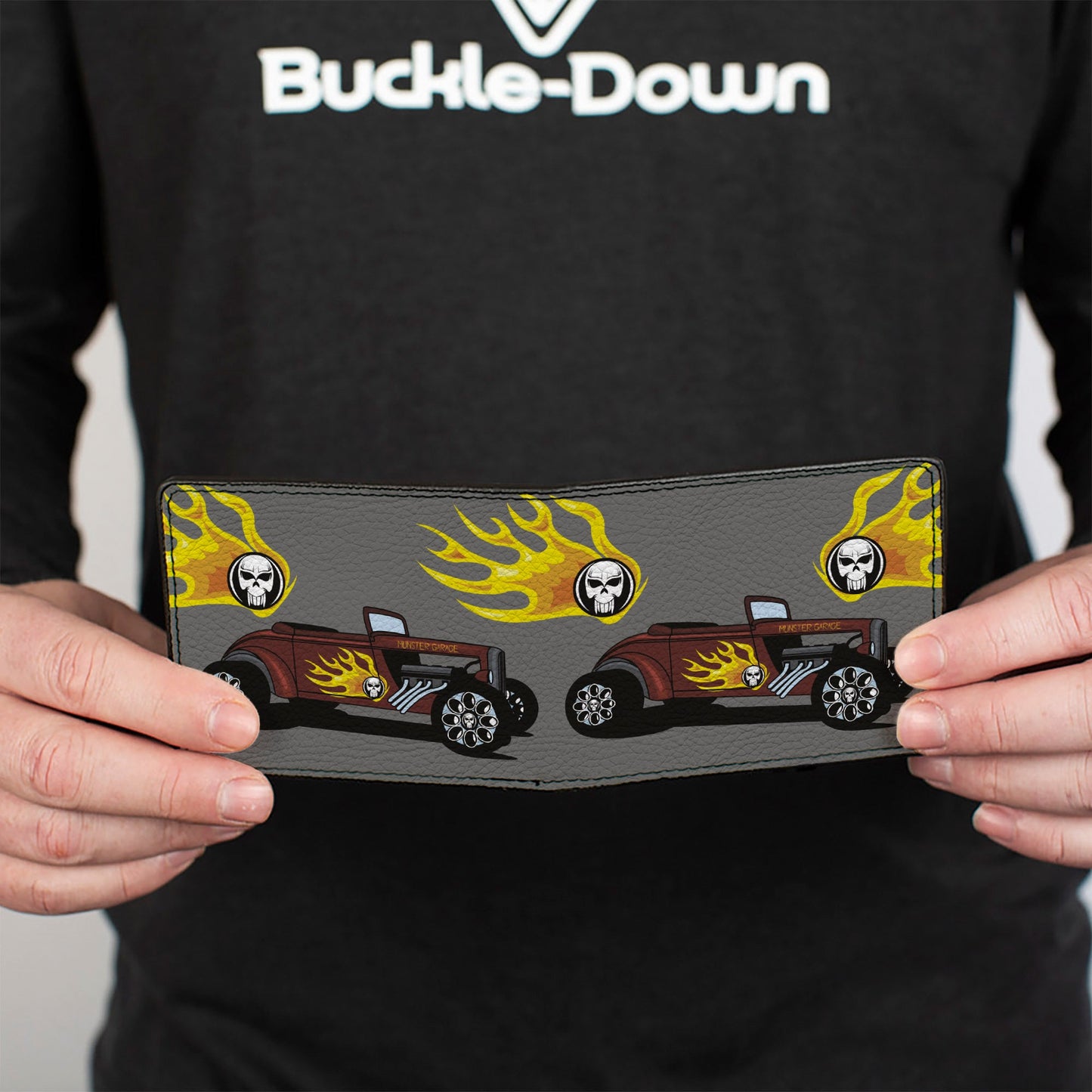 Bi-Fold Wallet - Hot Rod w Flame Skull