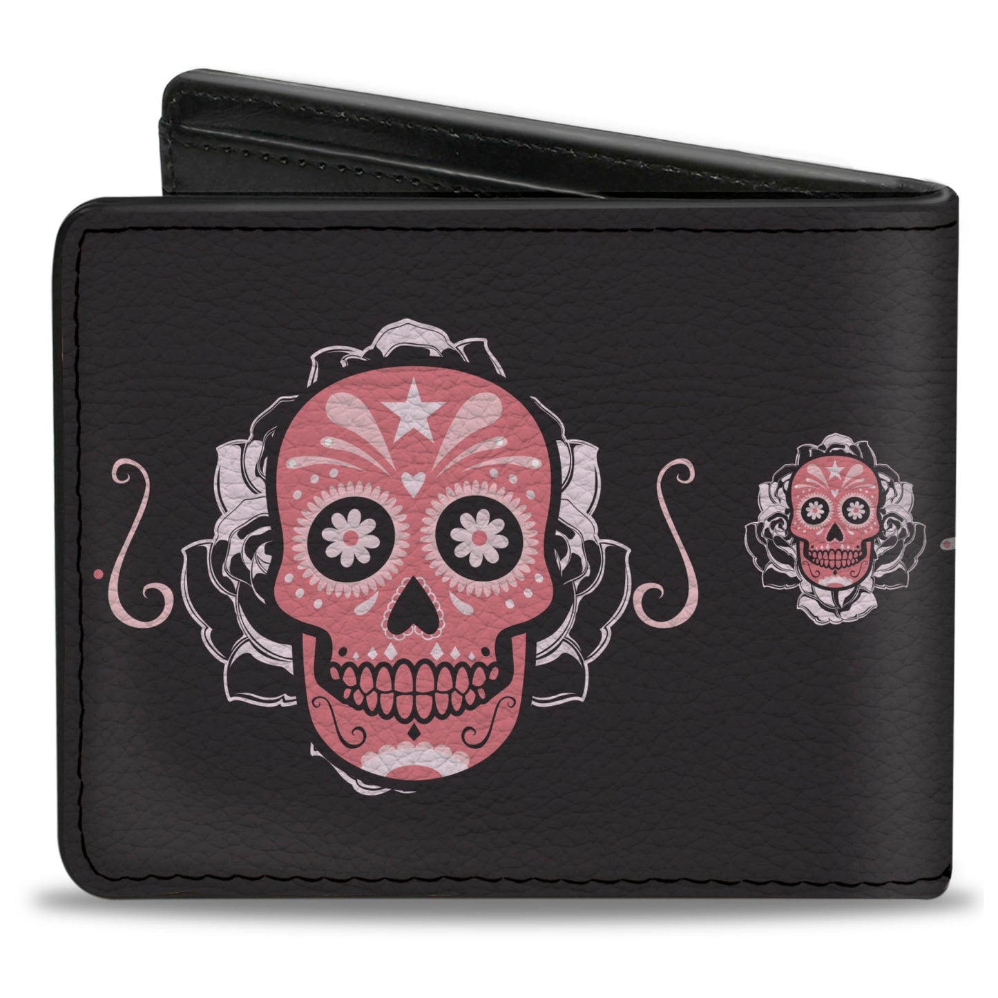 Bi-Fold Wallet - Sugar Skulls Gray Pink