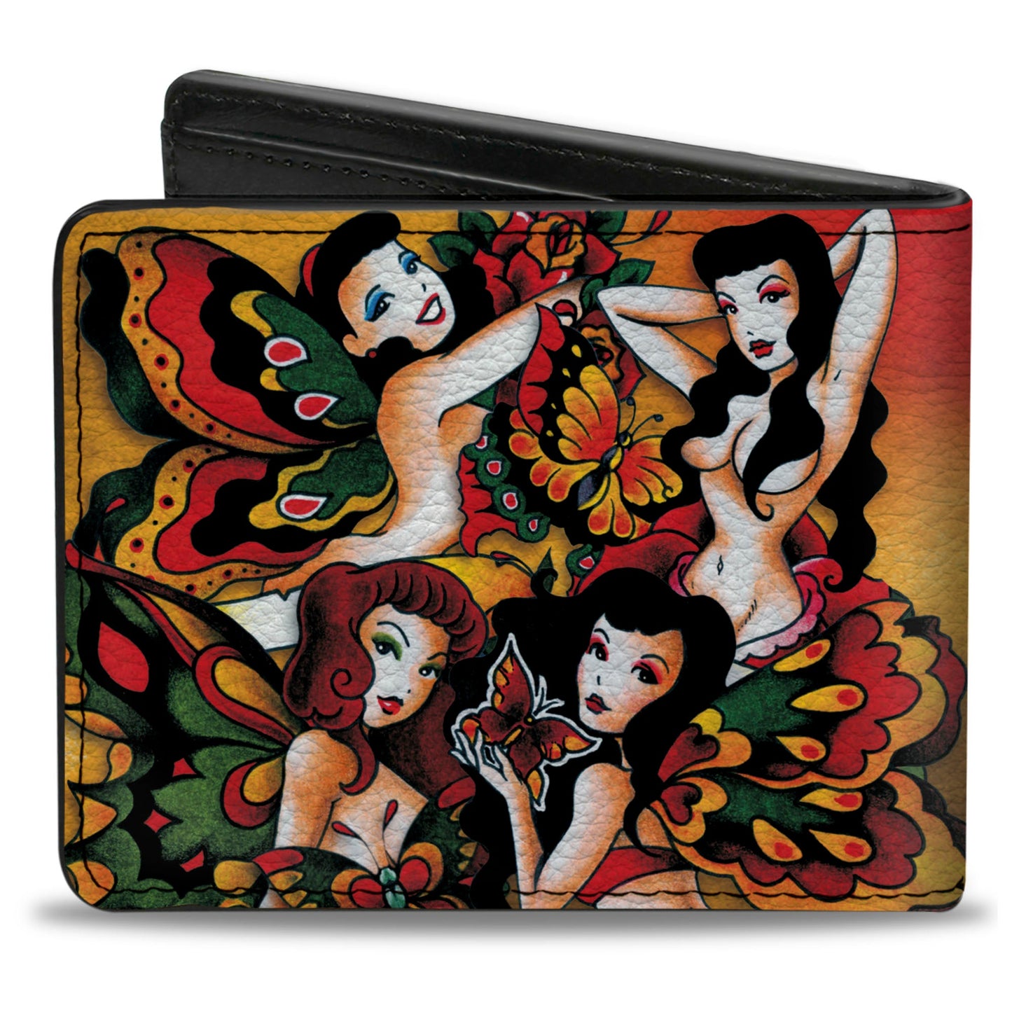 Bi-Fold Wallet - Tattoo Johnny-Butterfly Girl