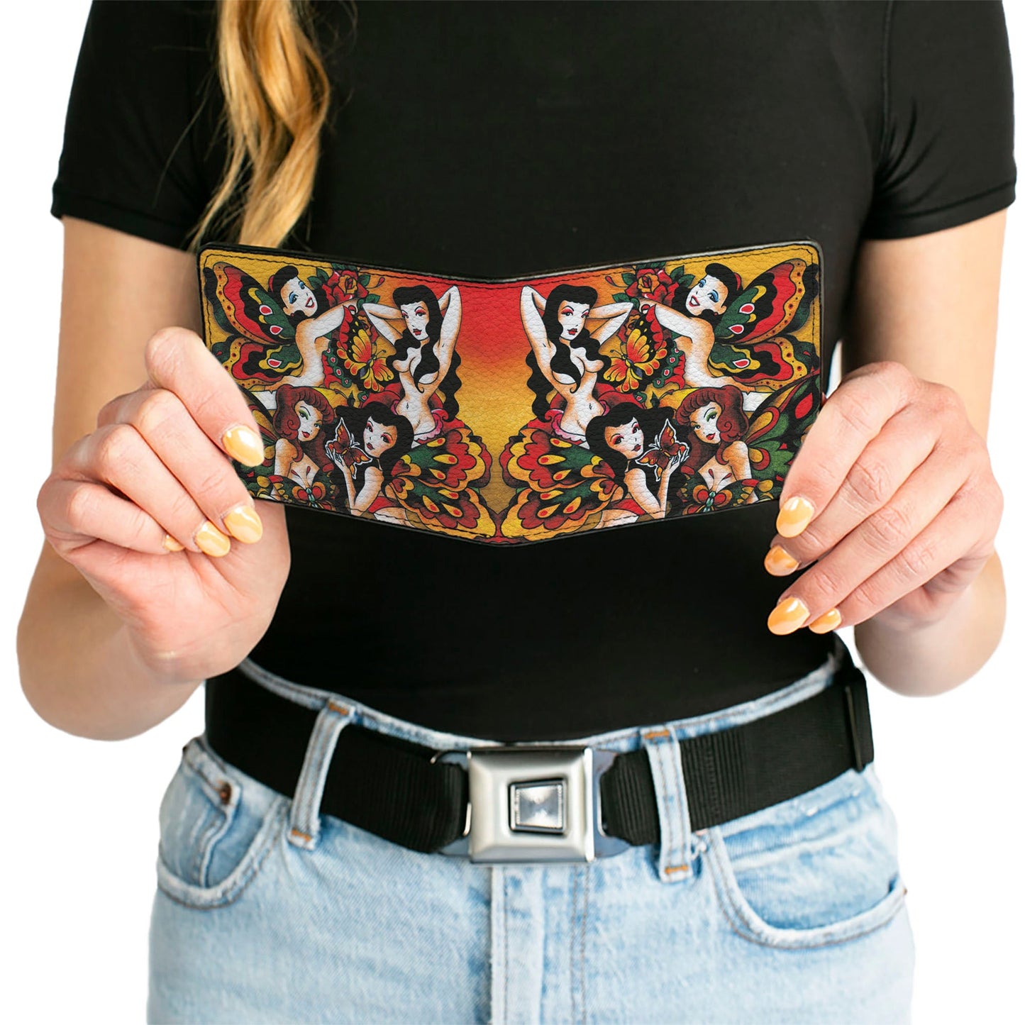 Bi-Fold Wallet - Tattoo Johnny-Butterfly Girl
