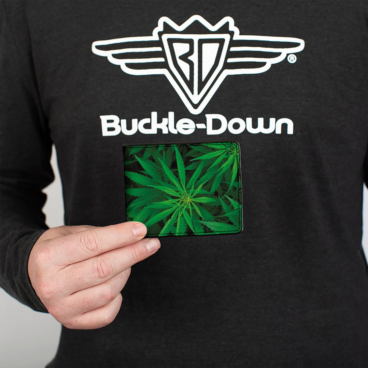 Bi-Fold Wallet - Vivid Marijuana Leaves Stacked