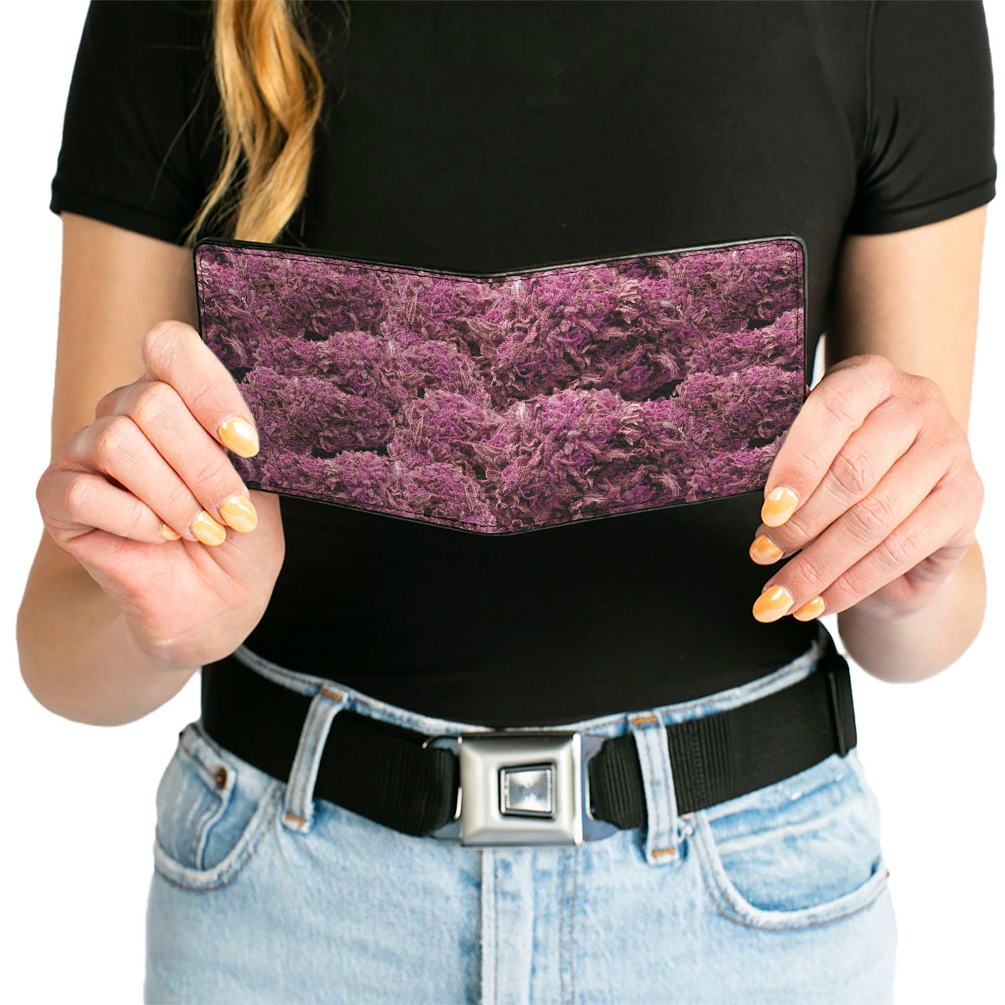 Bi-Fold Wallet - Vivid Marijuana Nugs Stacked Purples