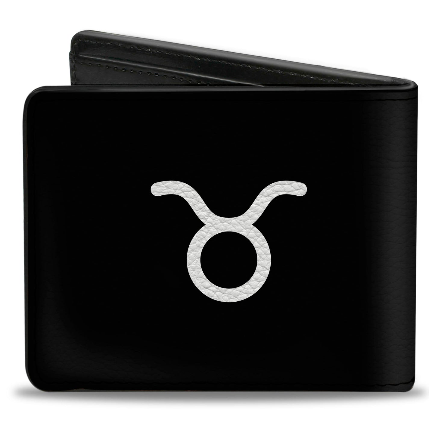 Bi-Fold Wallet - Zodiac TAURUS Symbol Black White