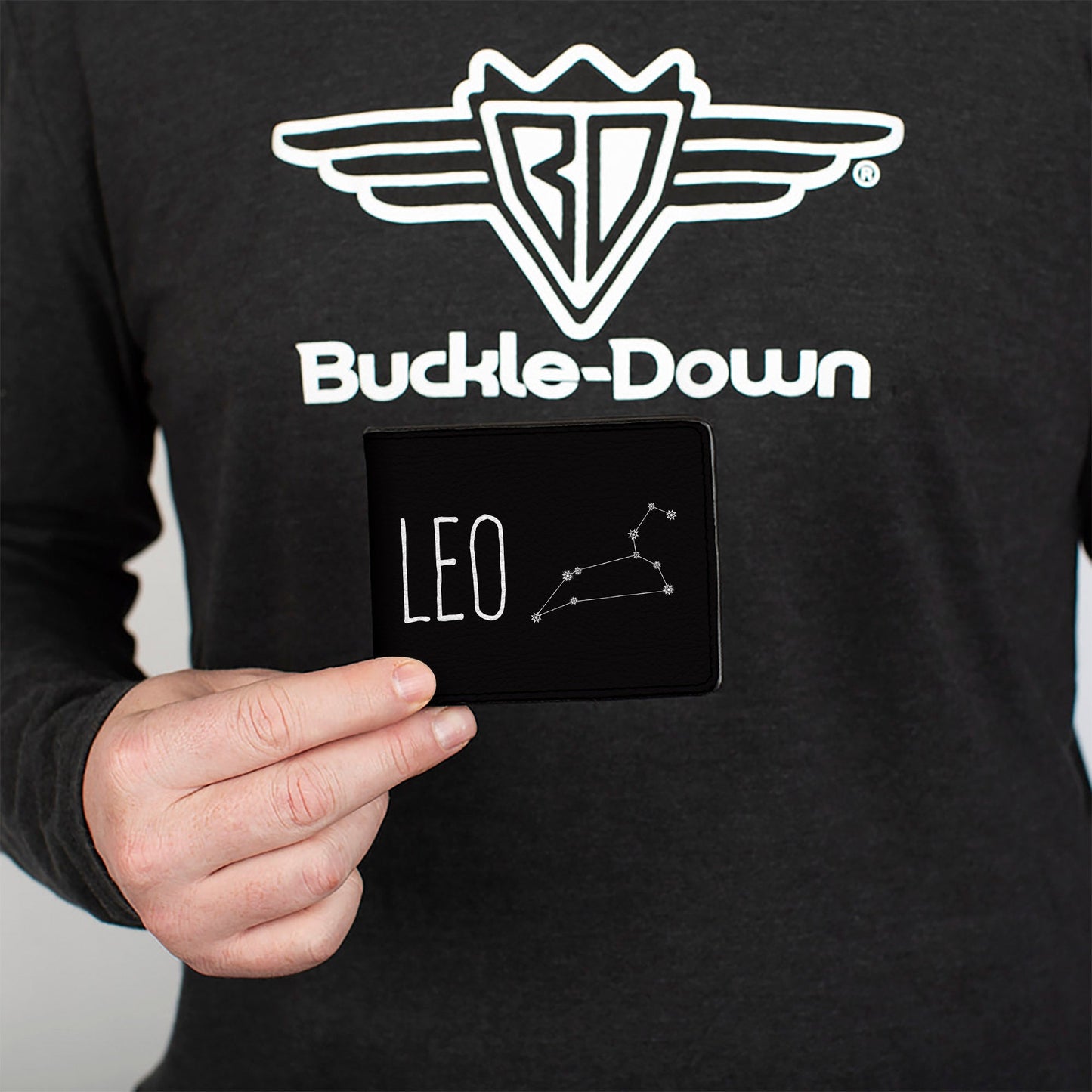 Bi-Fold Wallet - Zodiac LEO Constellation Black White