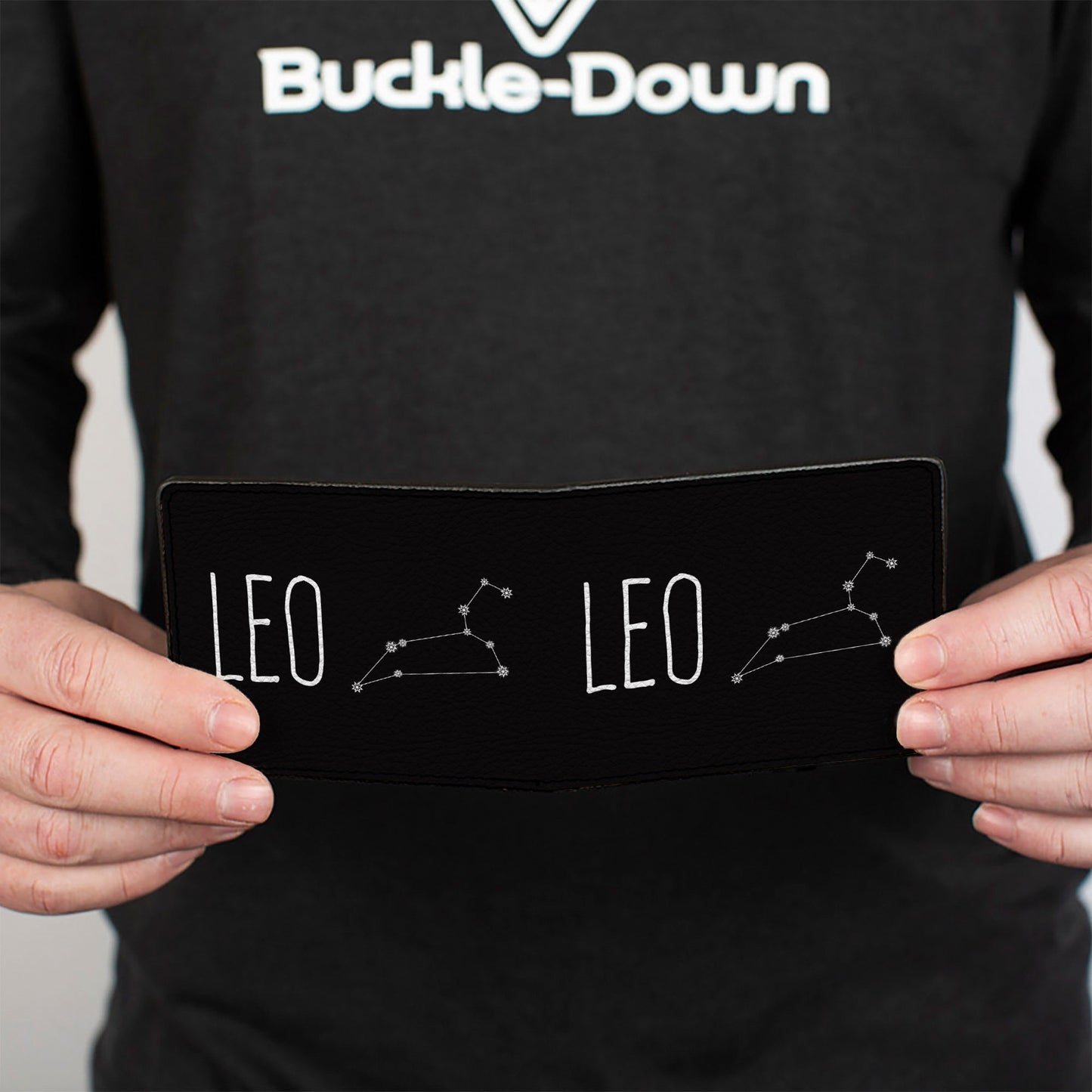 Bi-Fold Wallet - Zodiac LEO Constellation Black White