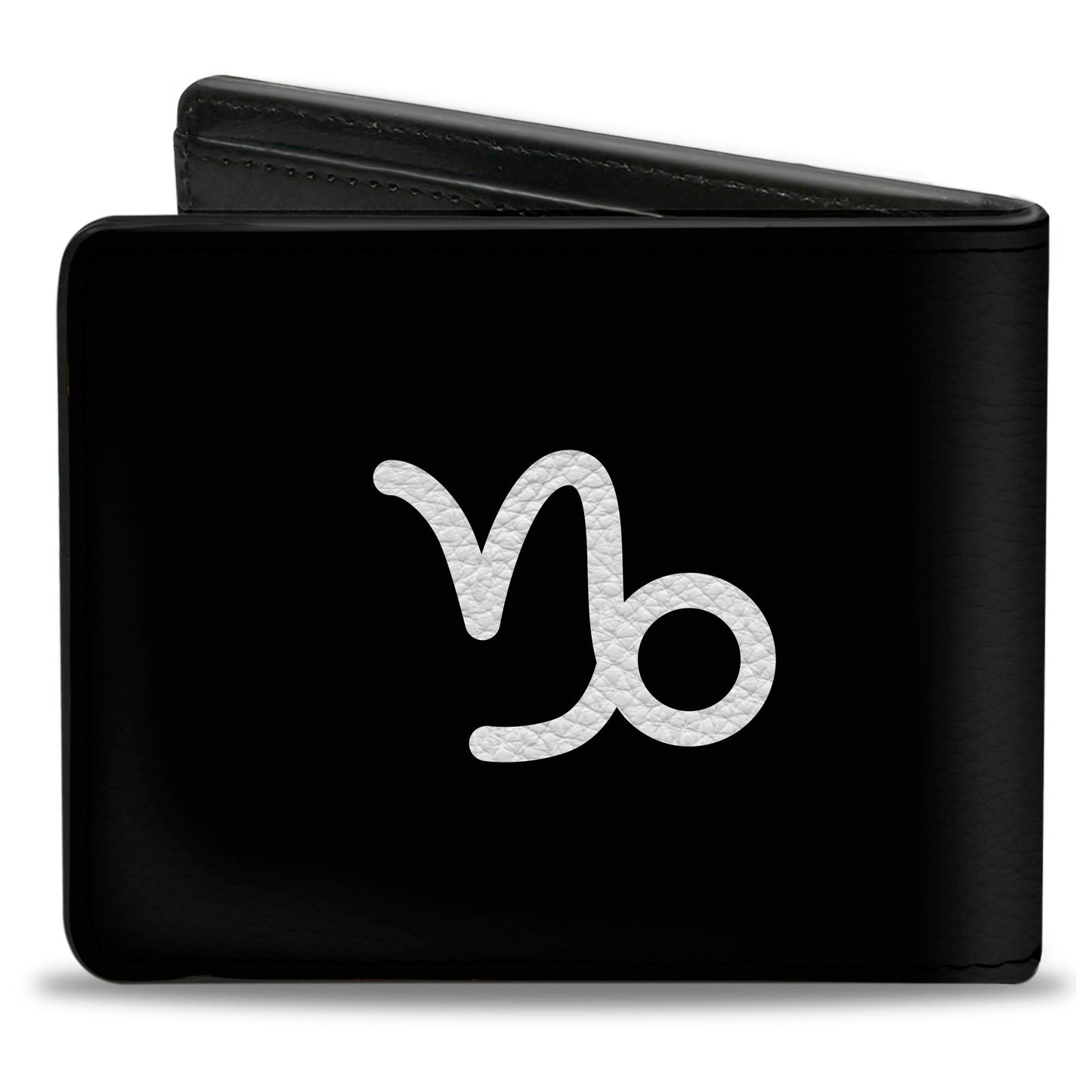 Bi-Fold Wallet - Zodiac CAPRICORN Symbol Black White