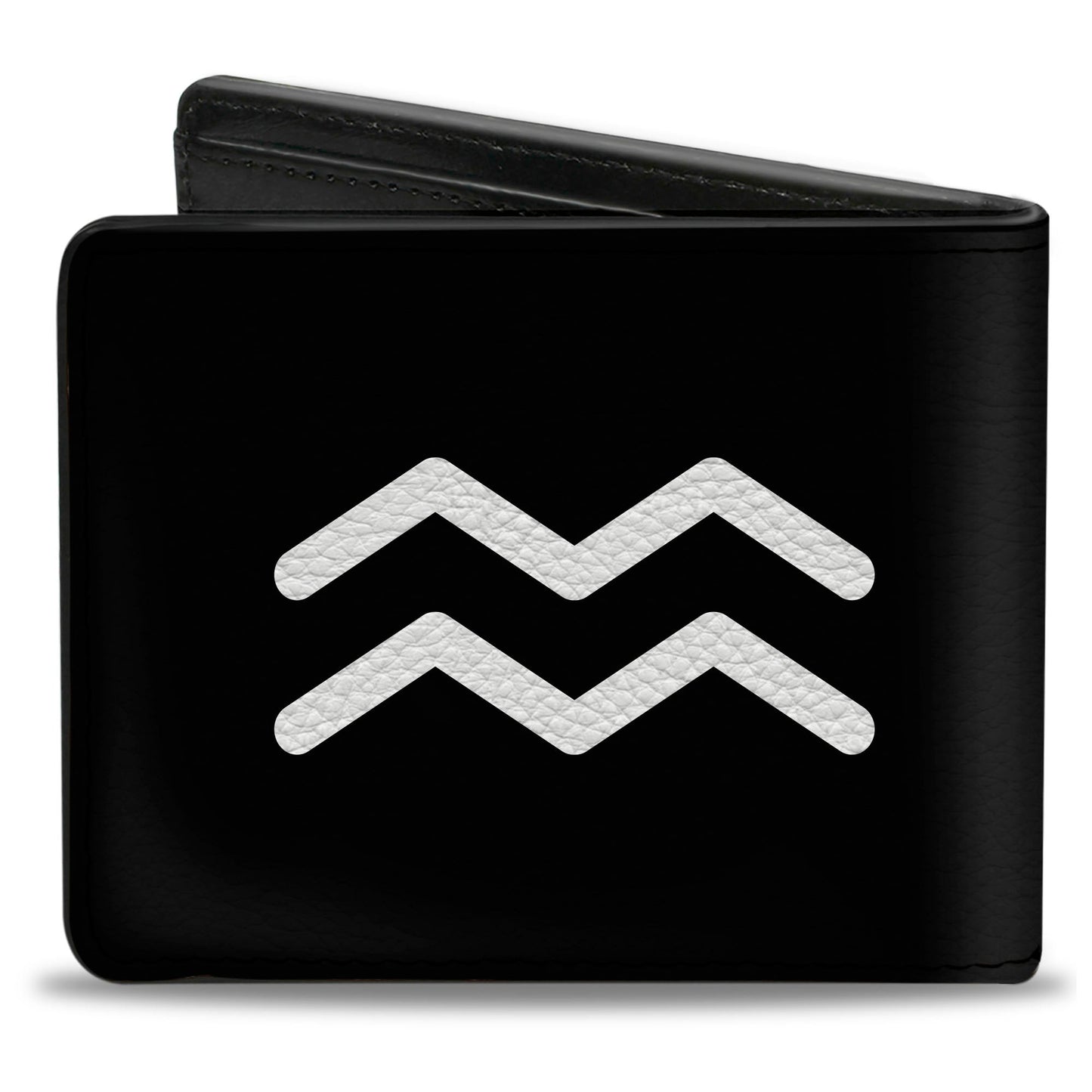 Bi-Fold Wallet - Zodiac AQUARIUS Symbol Black White