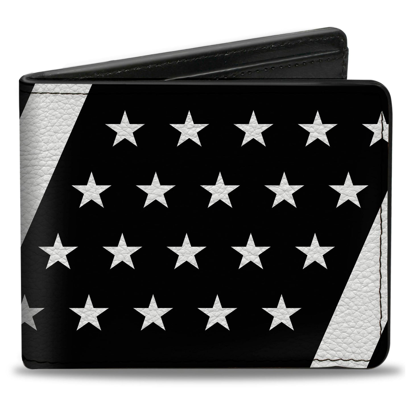 Bi-Fold Wallet - American Flag Diagonal Black White