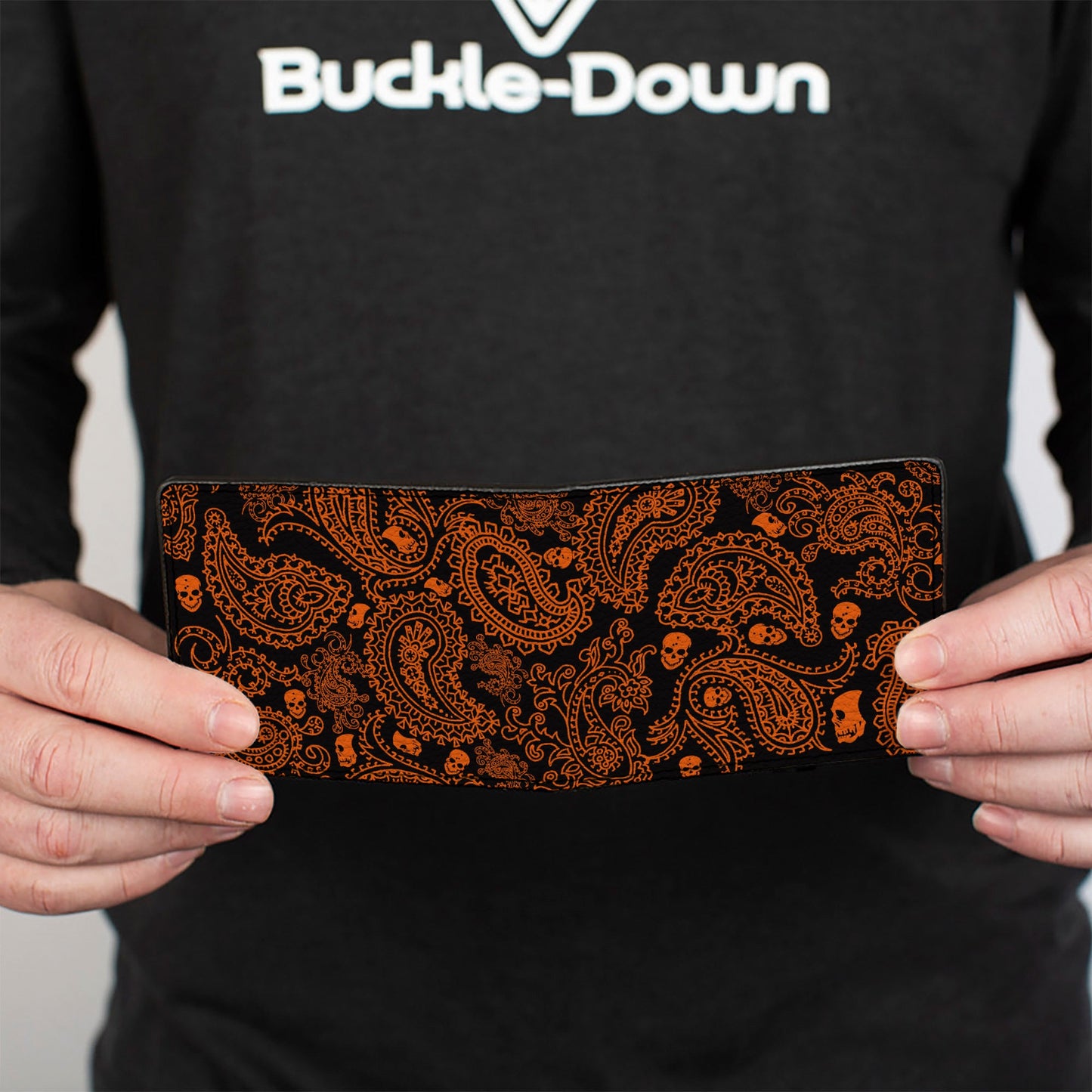 Bi-Fold Wallet - Bandana Skulls Black Orange