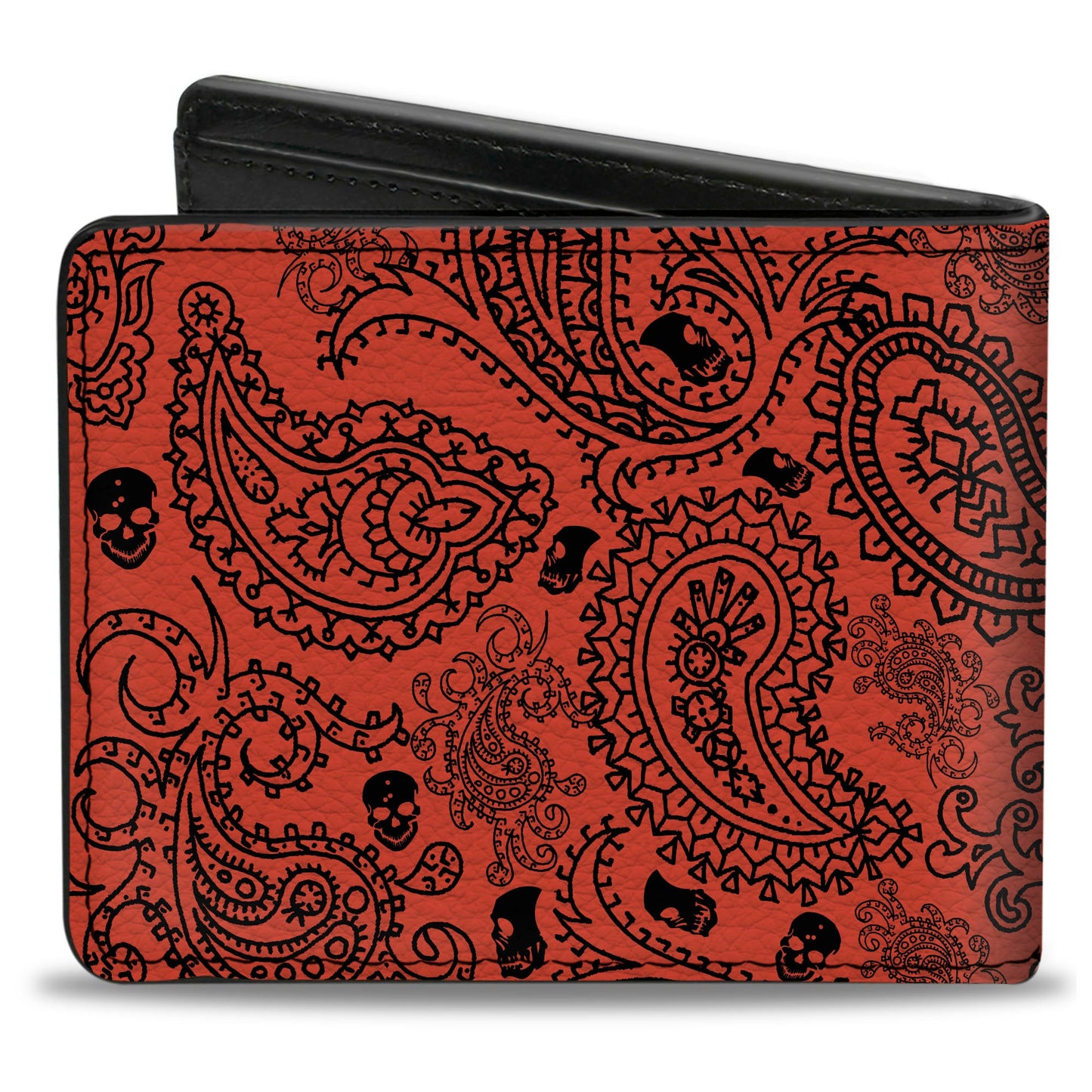Bi-Fold Wallet - Bandana Skulls Orange Black