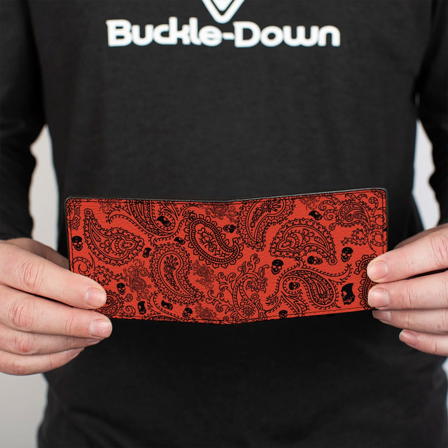 Bi-Fold Wallet - Bandana Skulls Orange Black