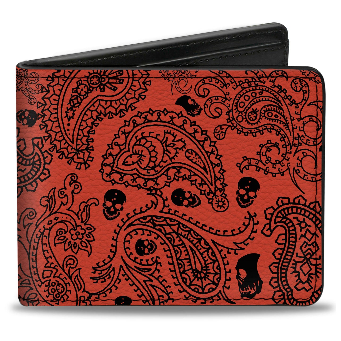Bi-Fold Wallet - Bandana Skulls Orange Black