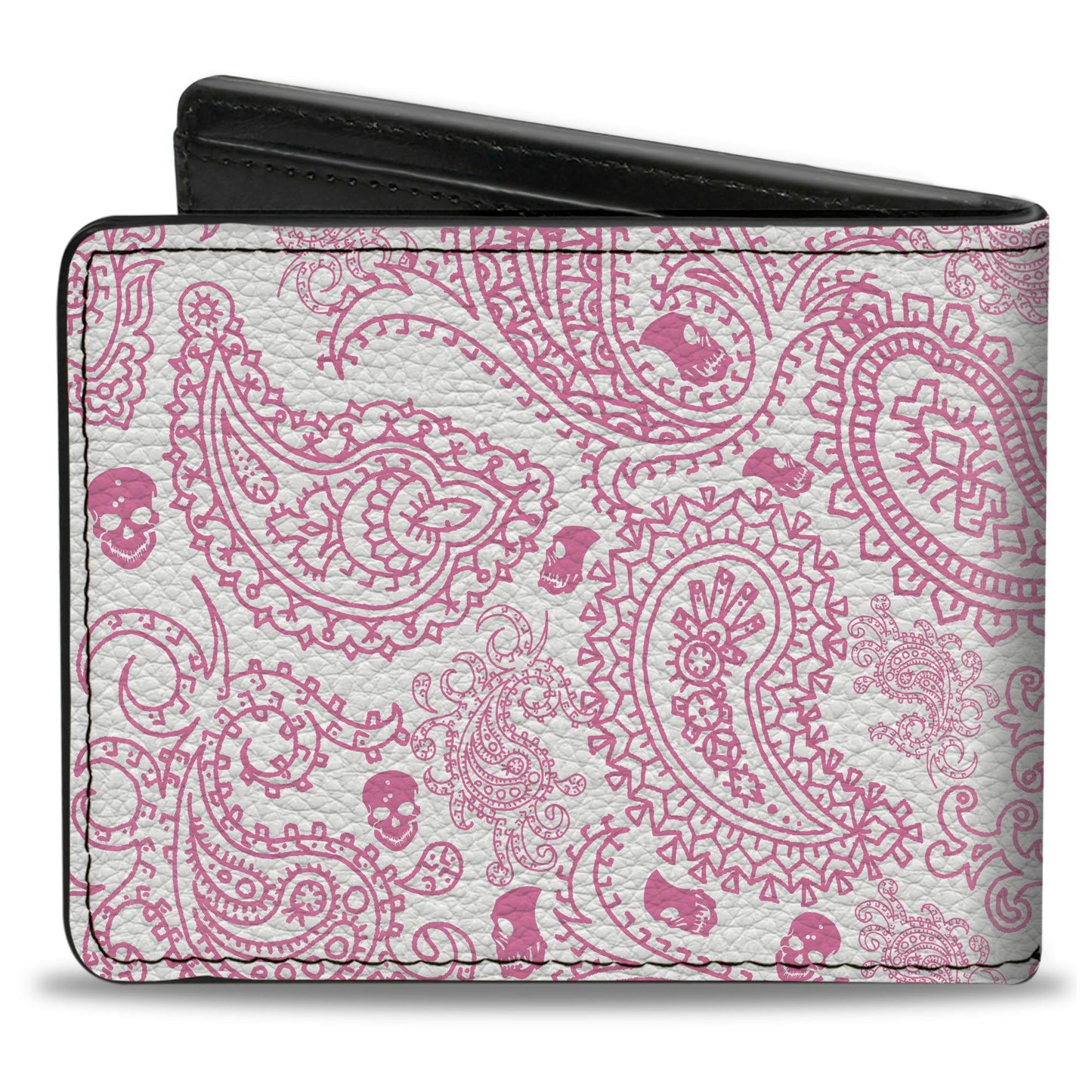 Bi-Fold Wallet - Bandana Skulls White Pink