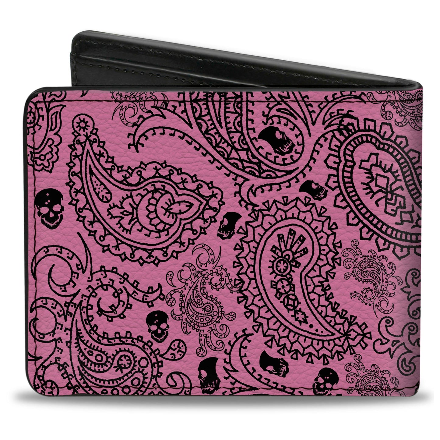 Bi-Fold Wallet - Bandana Skulls Pink Black