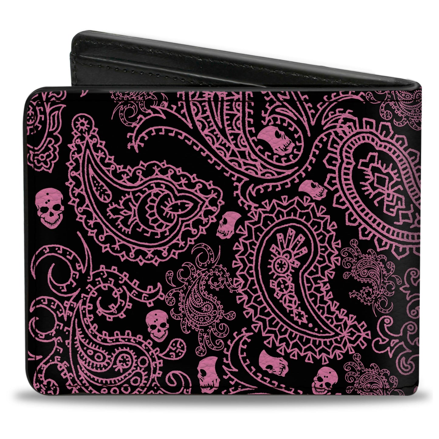 Bi-Fold Wallet - Bandana Skulls Black Pink