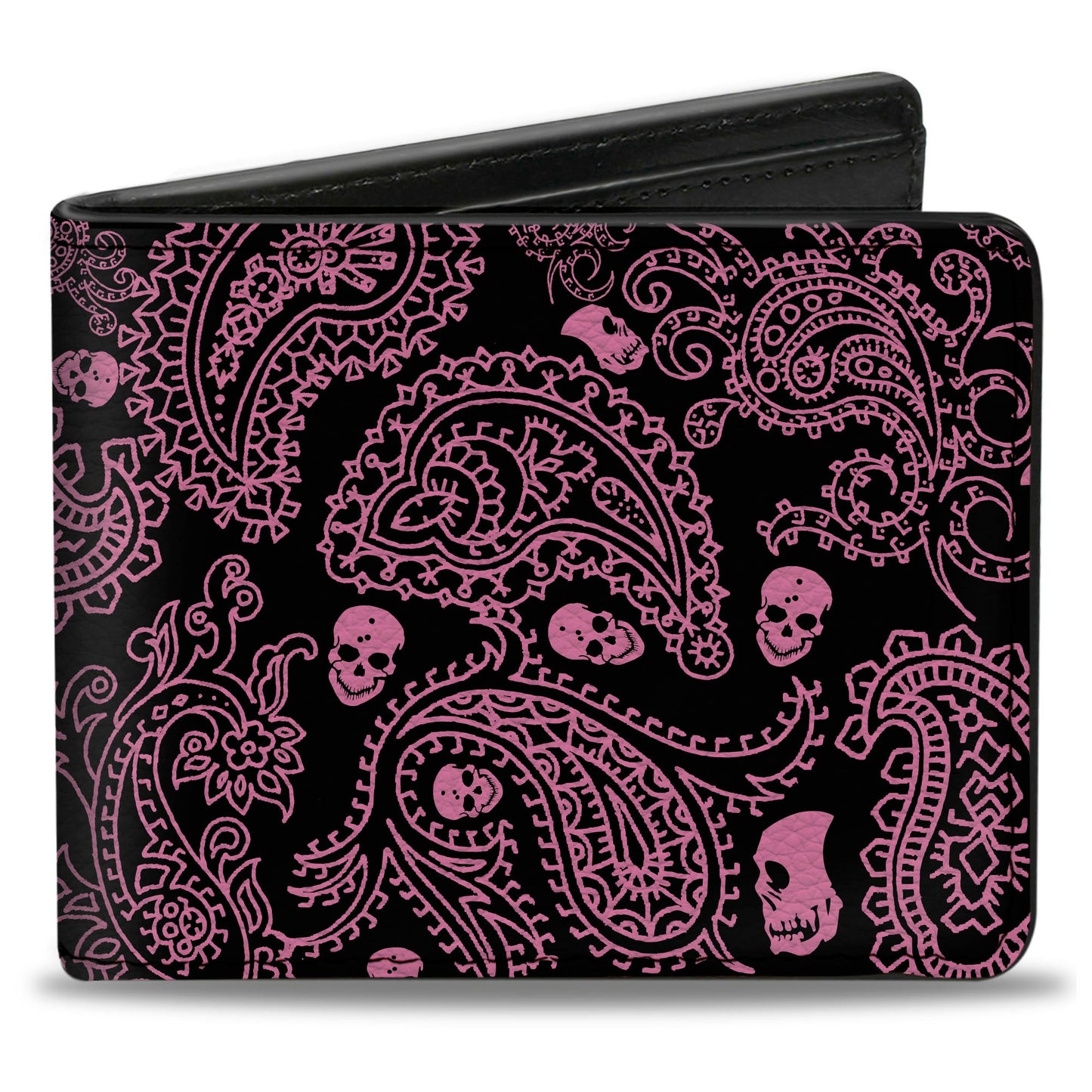 Bi-Fold Wallet - Bandana Skulls Black Pink