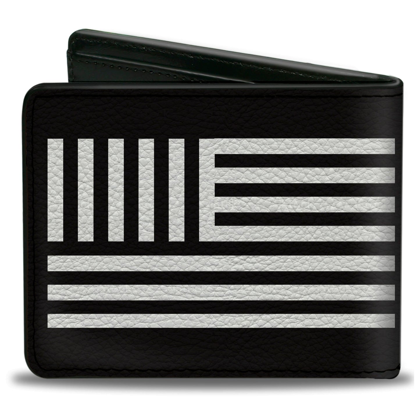 Bi-Fold Wallet - Buckle-Down BD Logo American Stripe Flag White Black