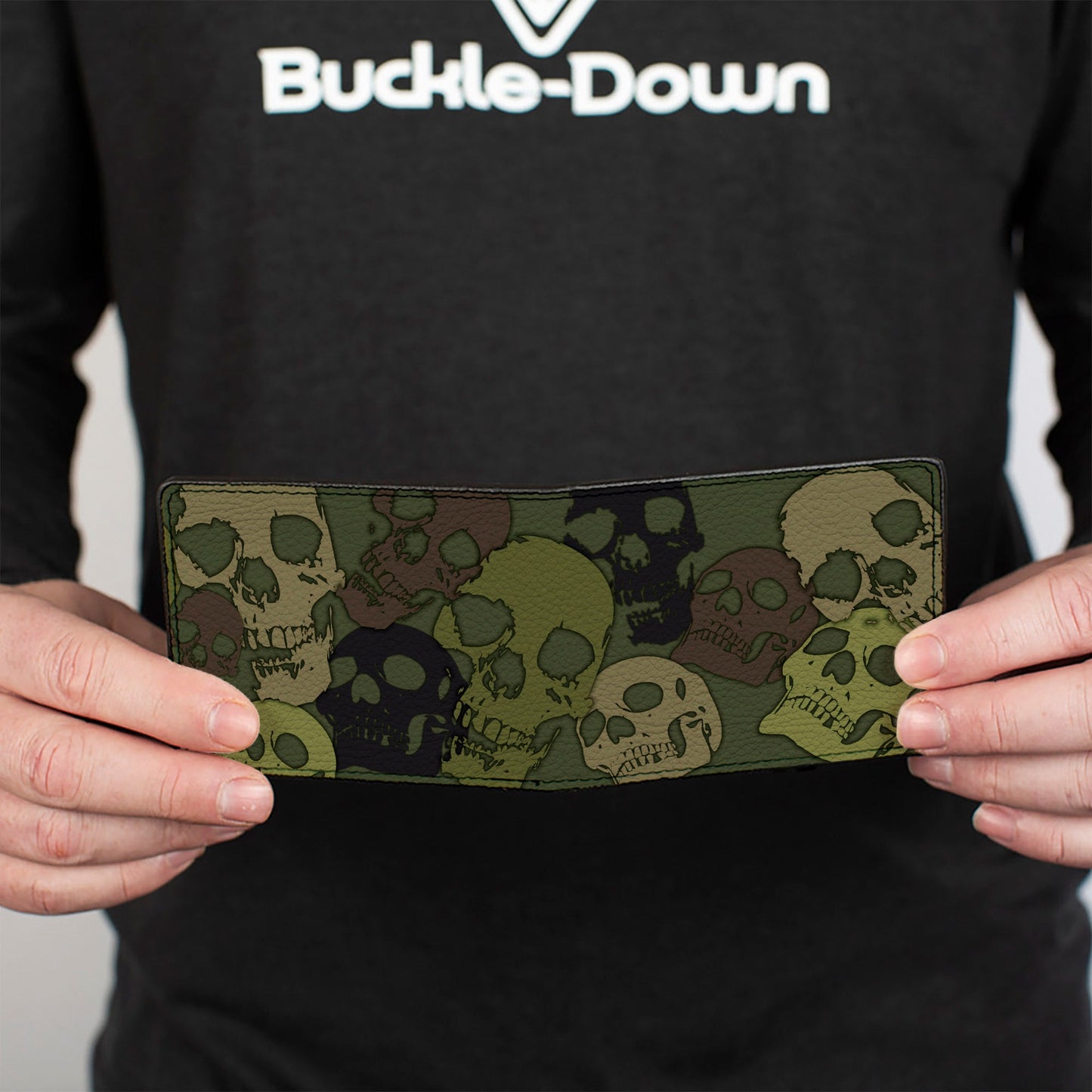 Bi-Fold Wallet - Camo Olive Skull Yard