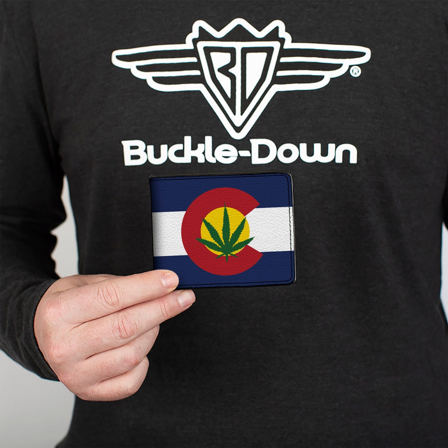 Bi-Fold Wallet - Colorado Flag Marijuana Leaf