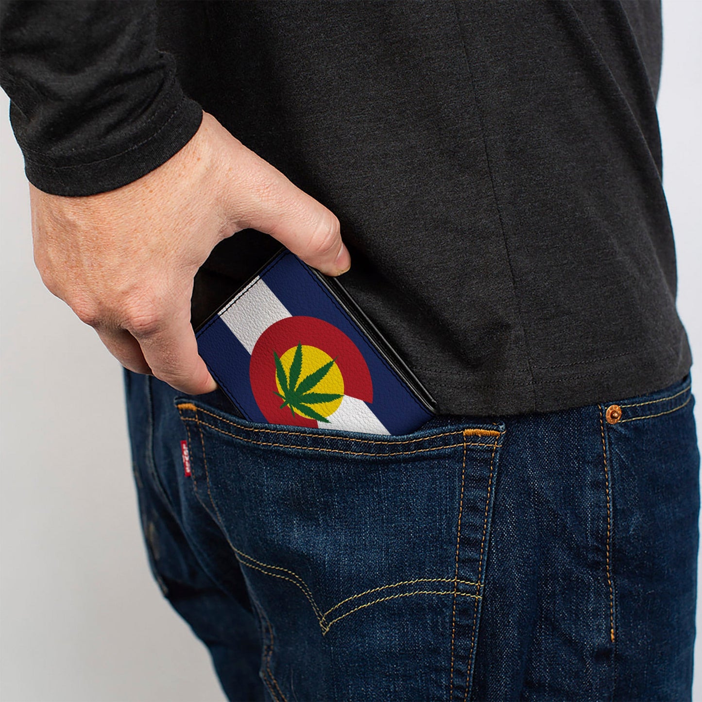 Bi-Fold Wallet - Colorado Flag Marijuana Leaf