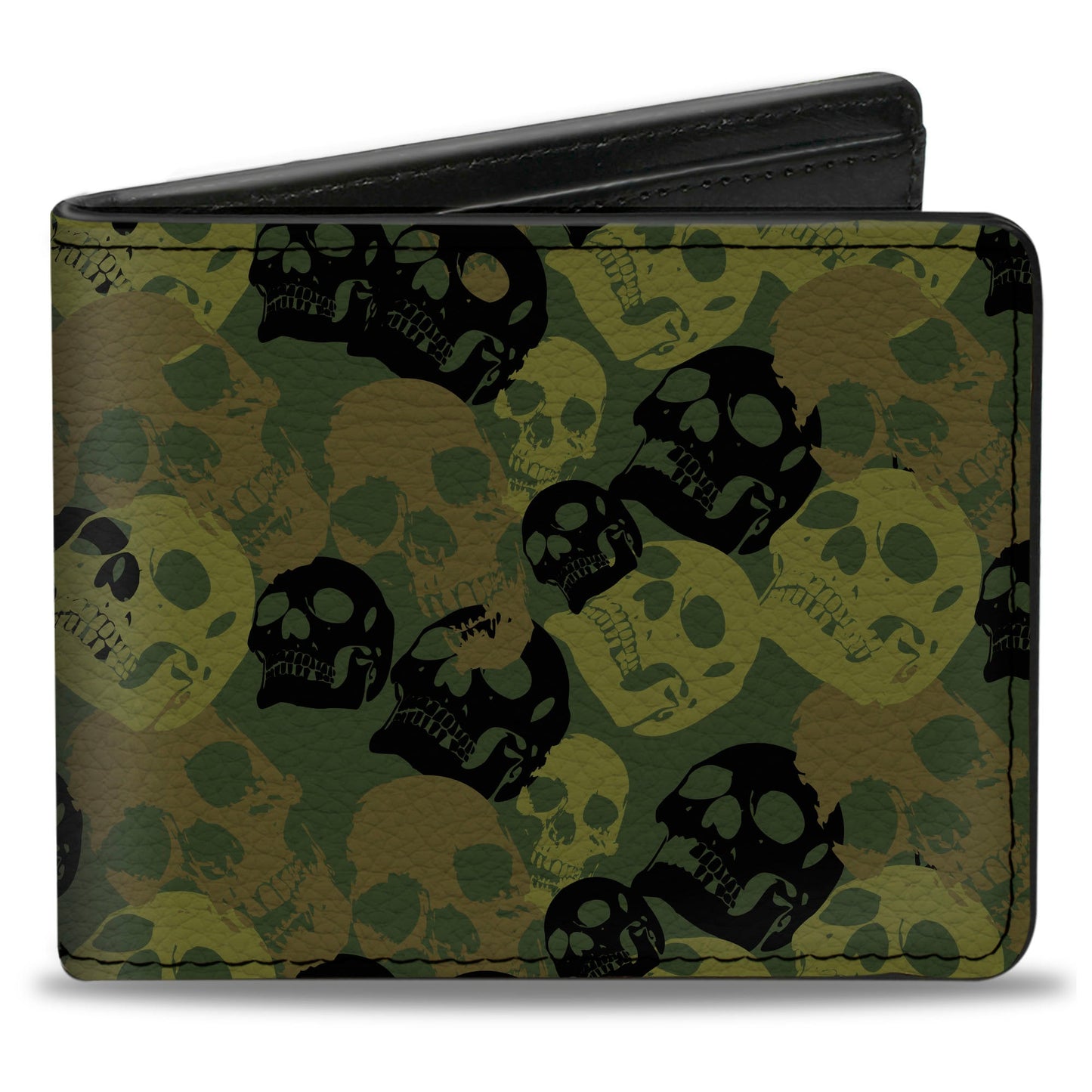 Bi-Fold Wallet - Camo Olive Black Skull Yard2
