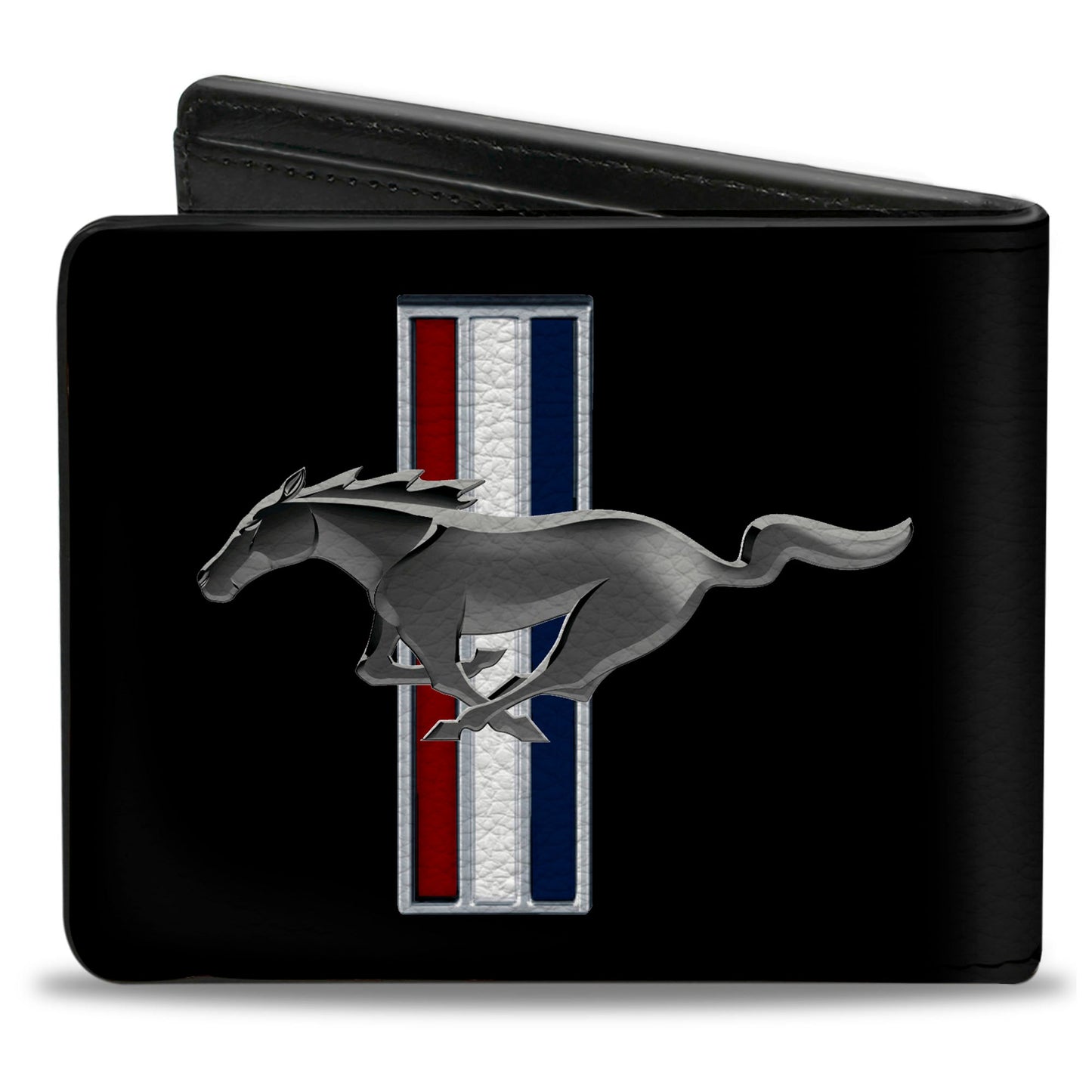 Bi-Fold Wallet - Ford Mustang w Bars Logo CENTERED