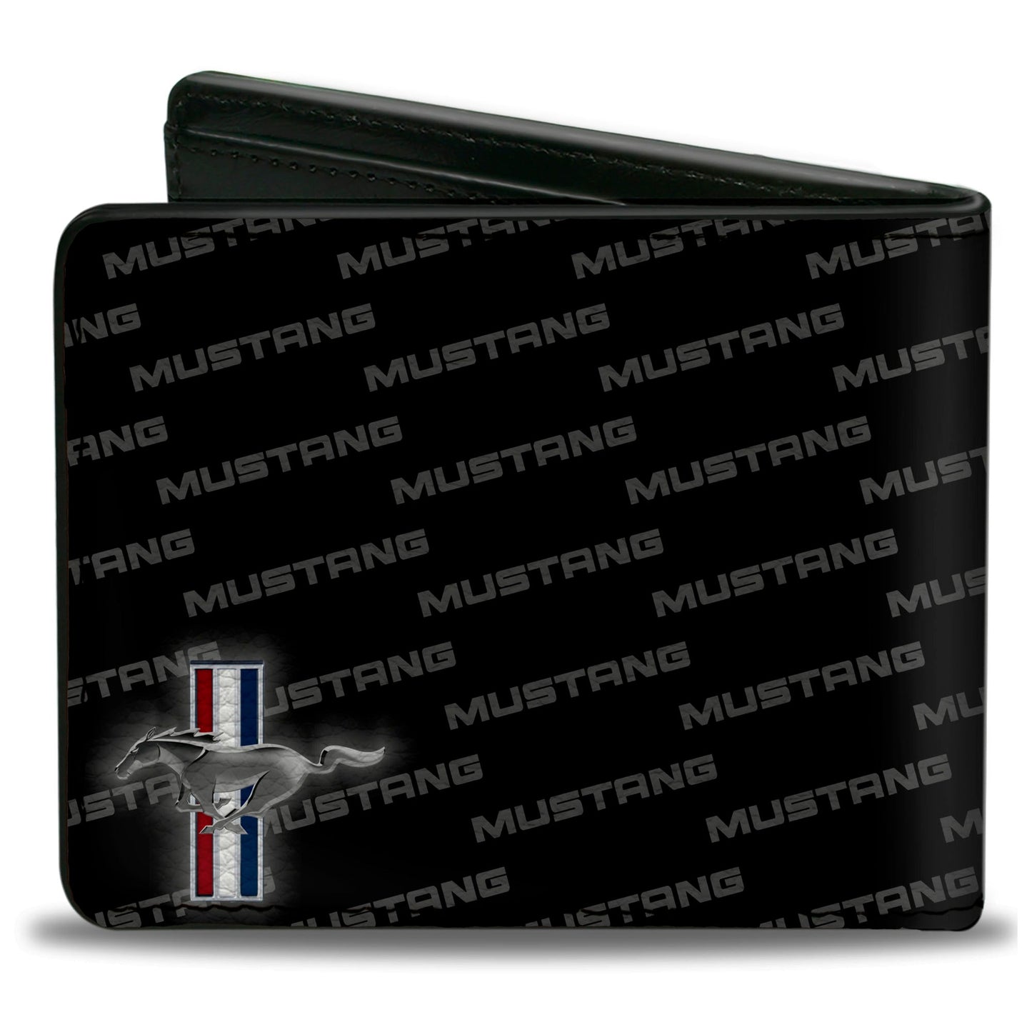Bi-Fold Wallet - Ford Mustang w Bars CORNER w Text