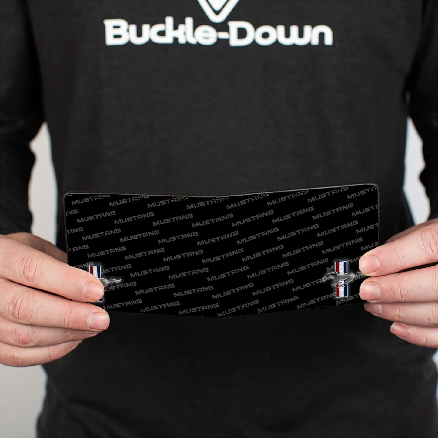 Bi-Fold Wallet - Ford Mustang w Bars CORNER w Text