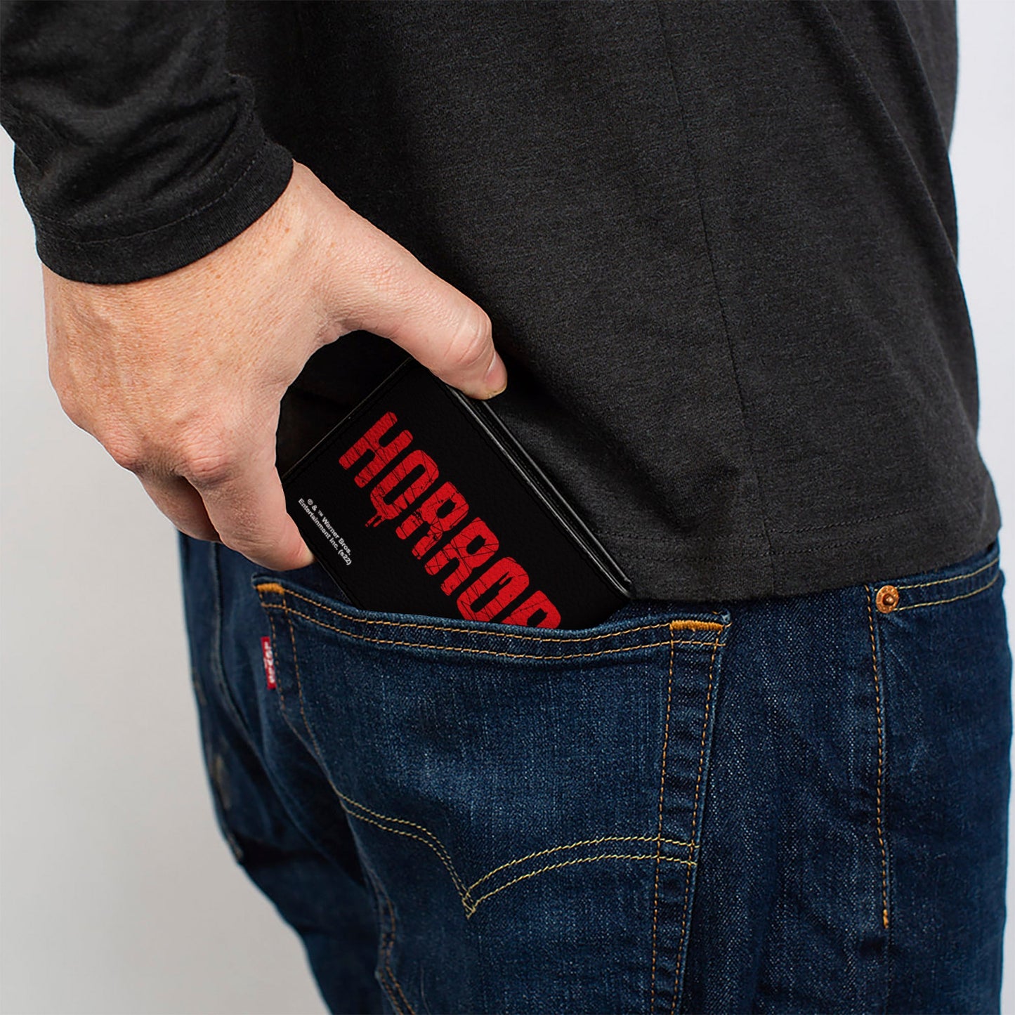 Bi-Fold Wallet - ANNABELLE COMES HOME Face Close-Up + HORROR Text Black/Red