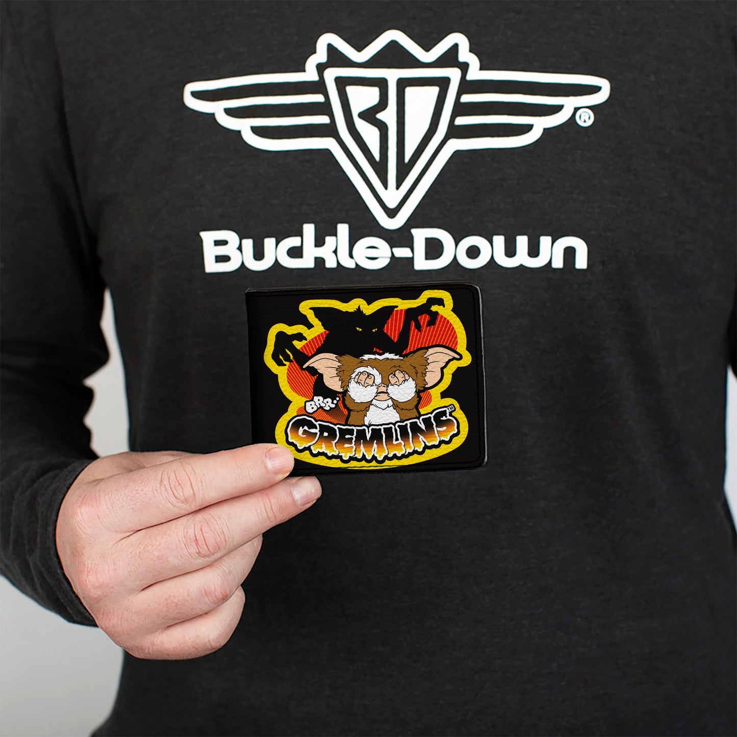 Bi-Fold Wallet - Gremlins Stripe & Gizmo Pose Black/Yellow