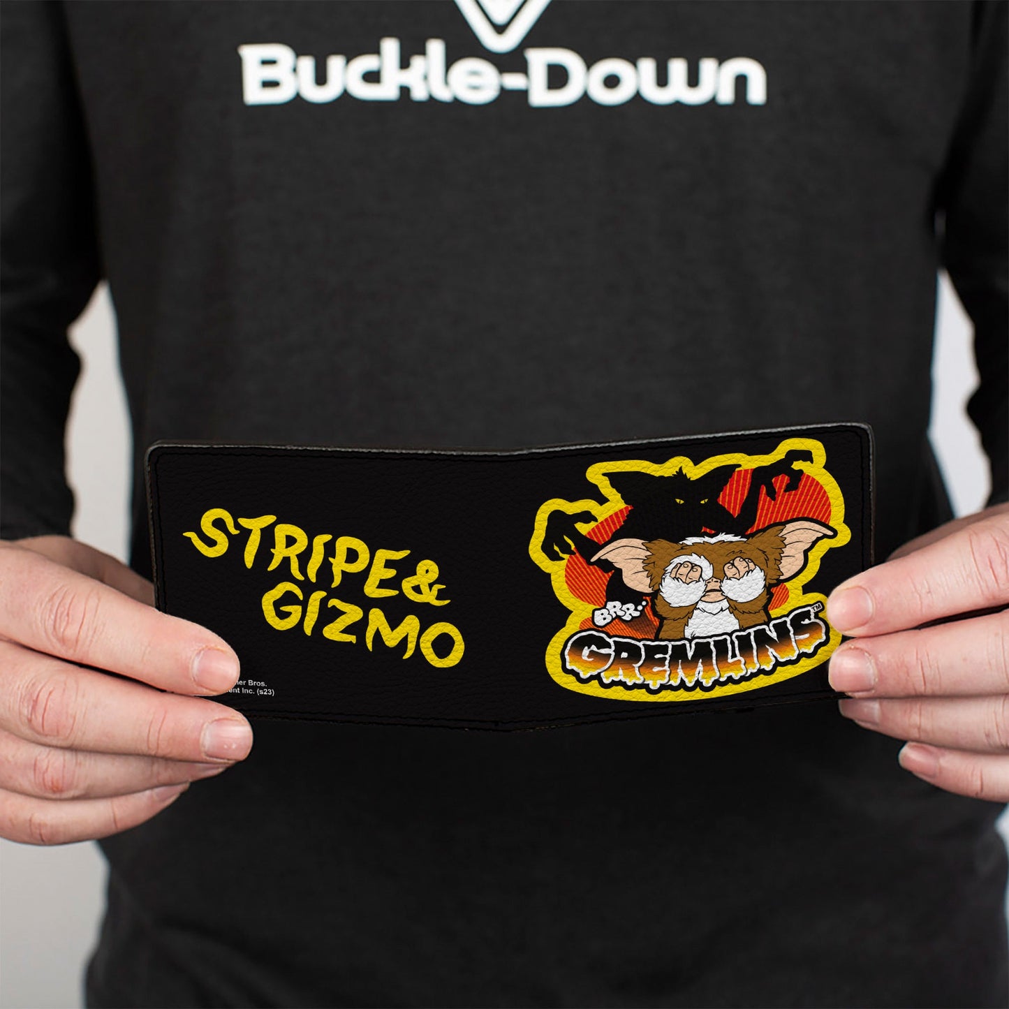 Bi-Fold Wallet - Gremlins Stripe & Gizmo Pose Black/Yellow