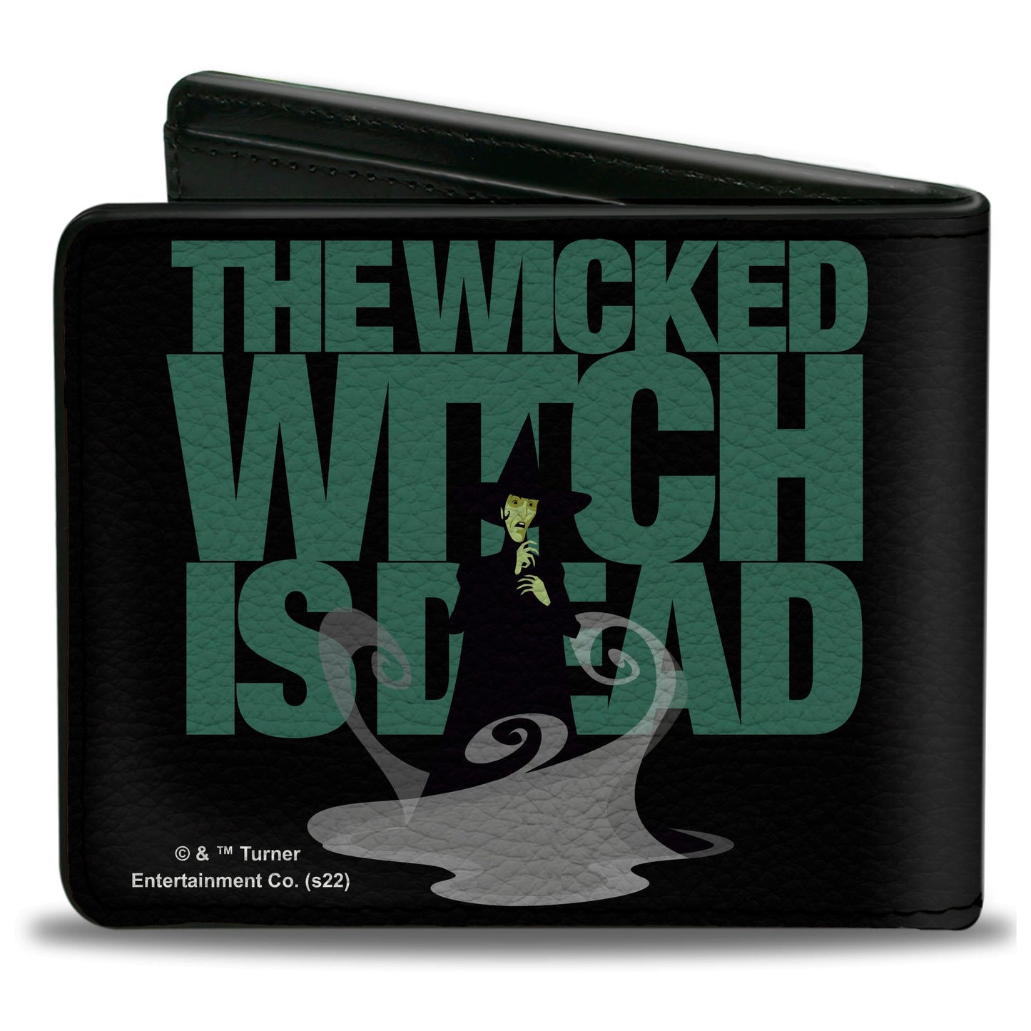 Bi-Fold Wallet - The Wizard of Oz THE WICKED WITCH IS DEAD Quote Black/Green/Grays