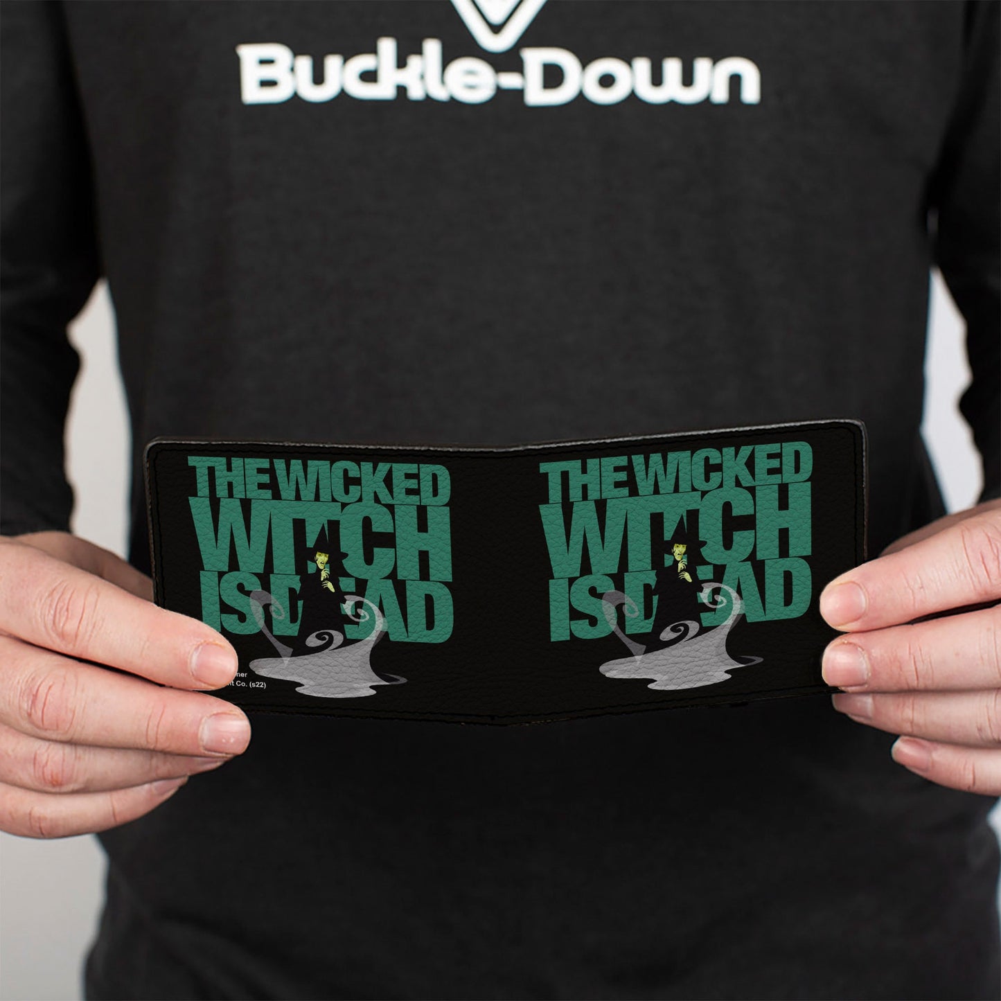 Bi-Fold Wallet - The Wizard of Oz THE WICKED WITCH IS DEAD Quote Black/Green/Grays