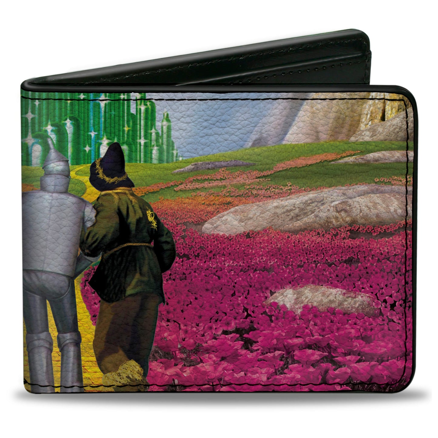 Bi-Fold Wallet - The Wizard of Oz Yellow Brick Road Poppy Field and Emerald City Scene