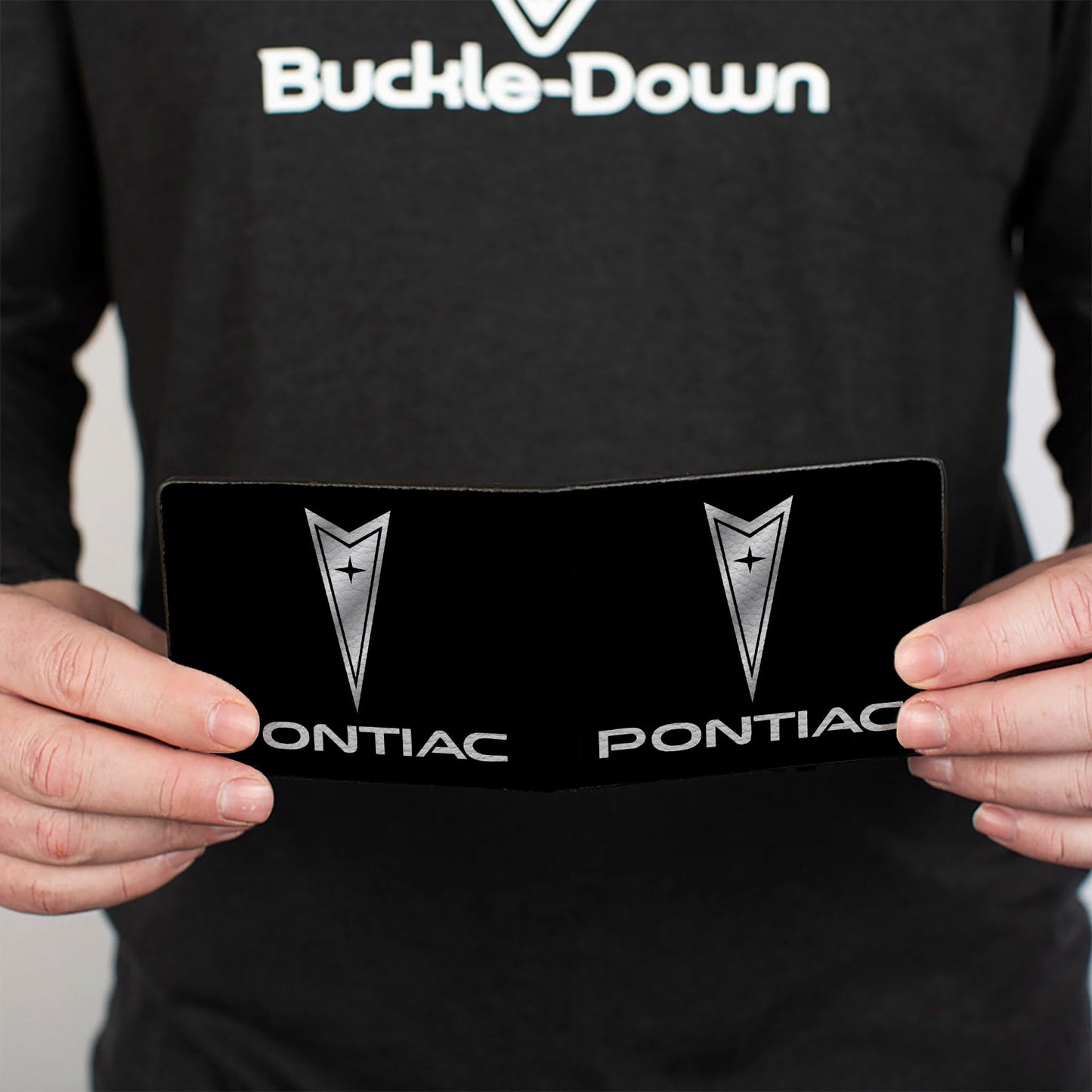 Bi-Fold Wallet - Pontiac Black Silver Logo CENTERED