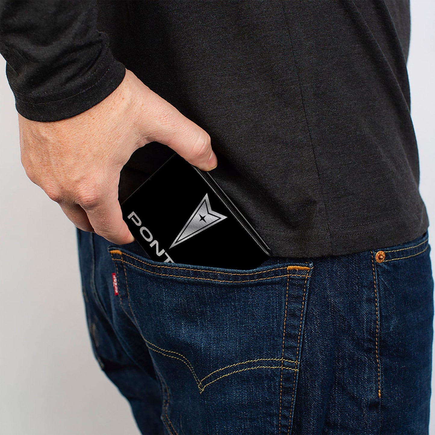 Bi-Fold Wallet - Pontiac Black Silver Logo CENTERED